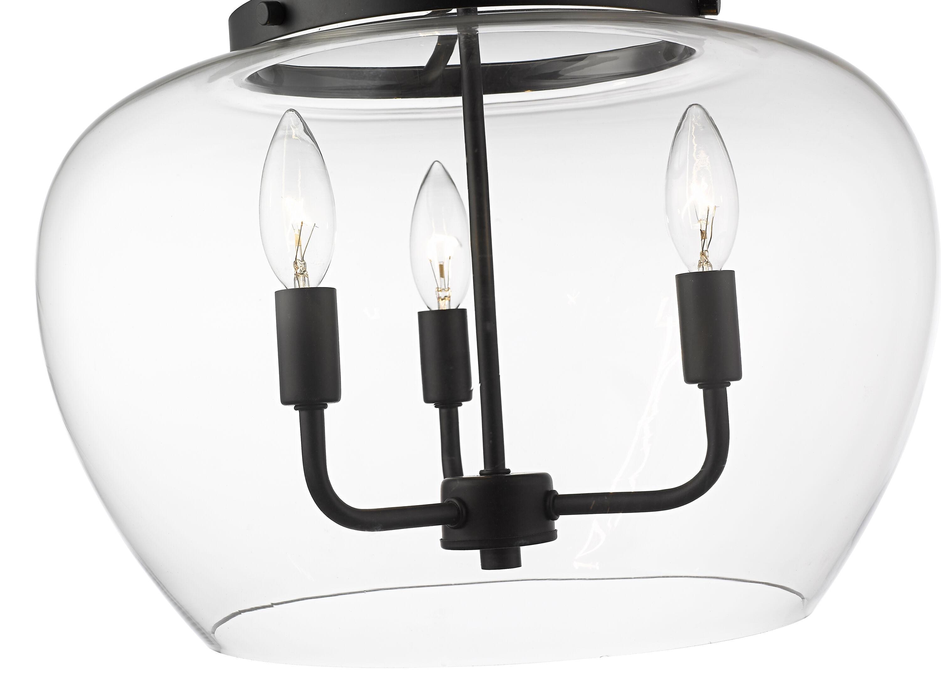 Z-Lite Joliet 3 - Light Semi-Flush Mount in  Matte Black