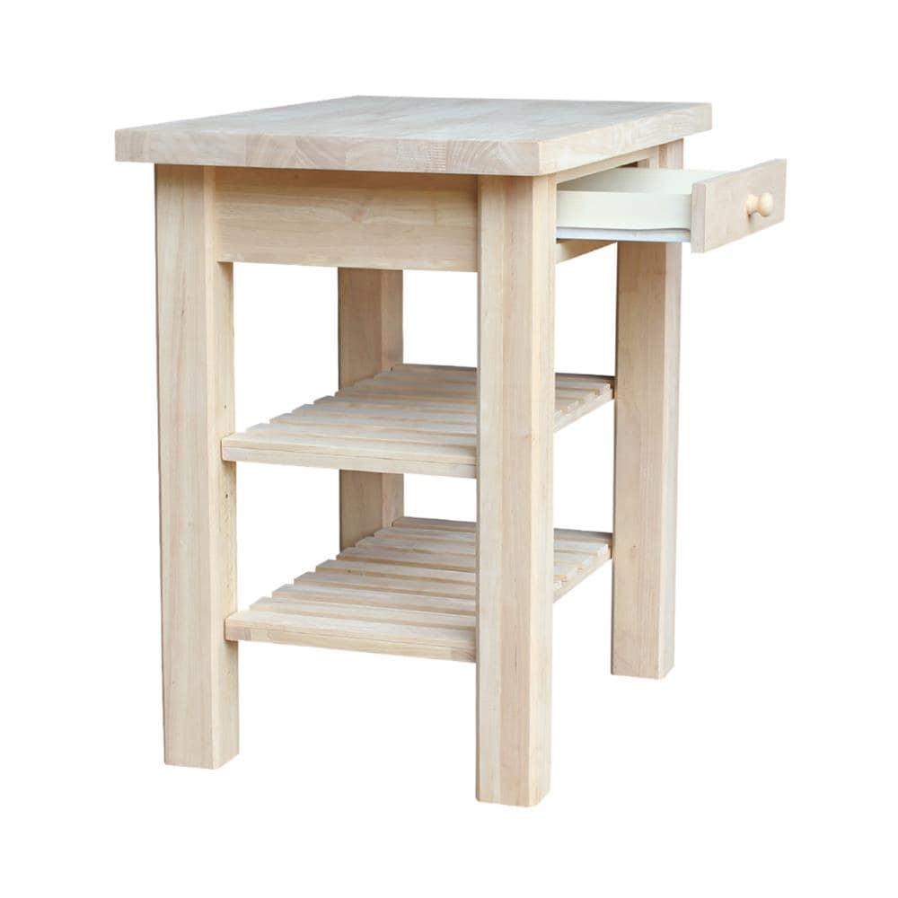 International Concepts Unfinished Butcher Block Kitchen Island