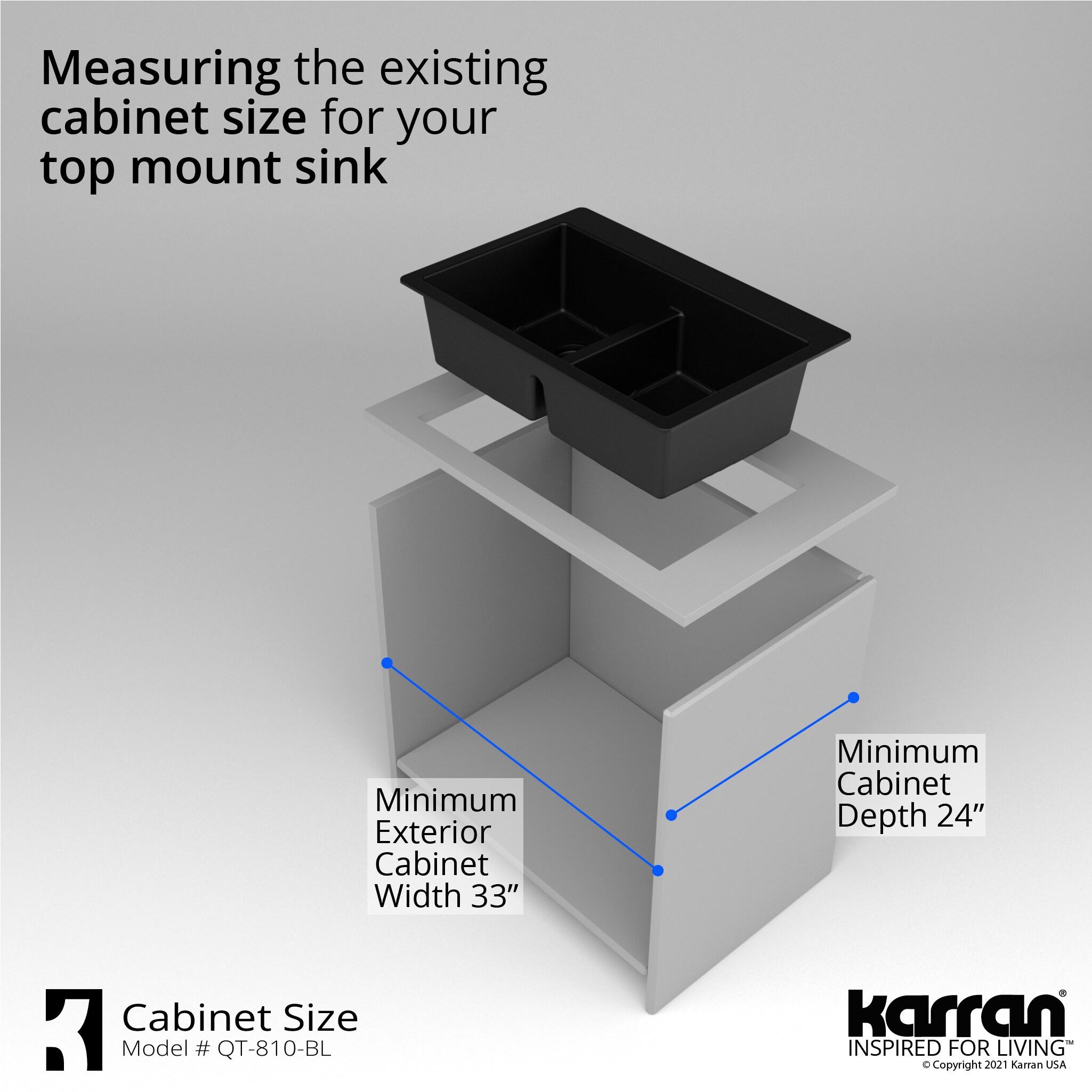 Karran Quartz 33'' X 22'' 50/50 Double Bowl Composite Drop-in Kitchen Sink