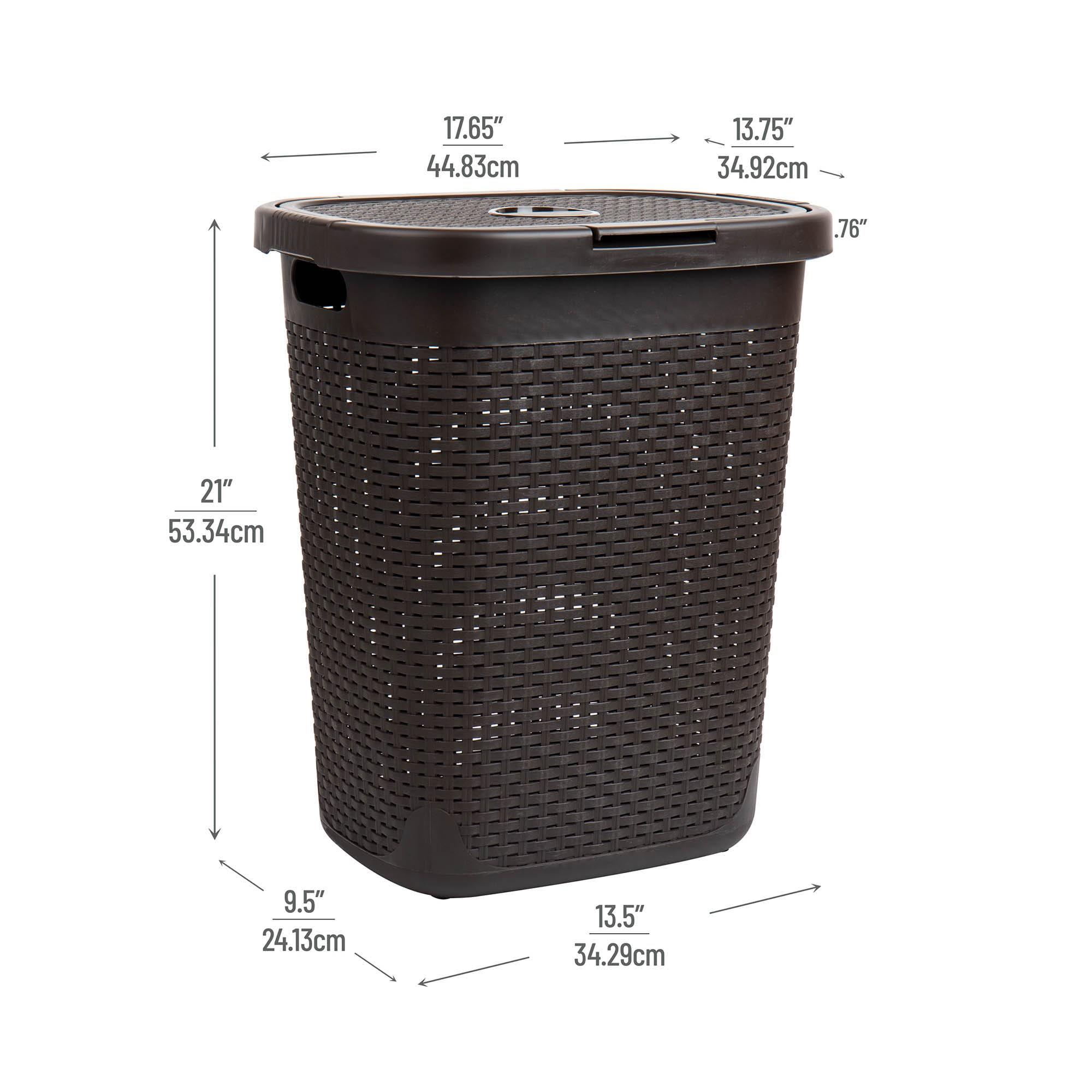 Mind Reader Mind Reader 50L Slim Laundry Hamper, Clothes Basket, Lid, Plastic