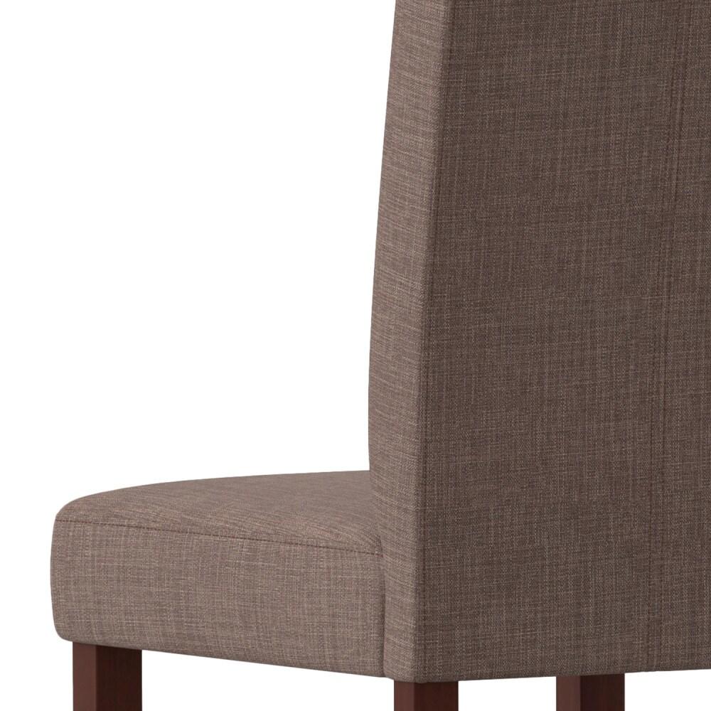 Simpli Home Acadian 17.99'' H Linen Look Polyester Upholstered Parsons Chair (Set of 2)