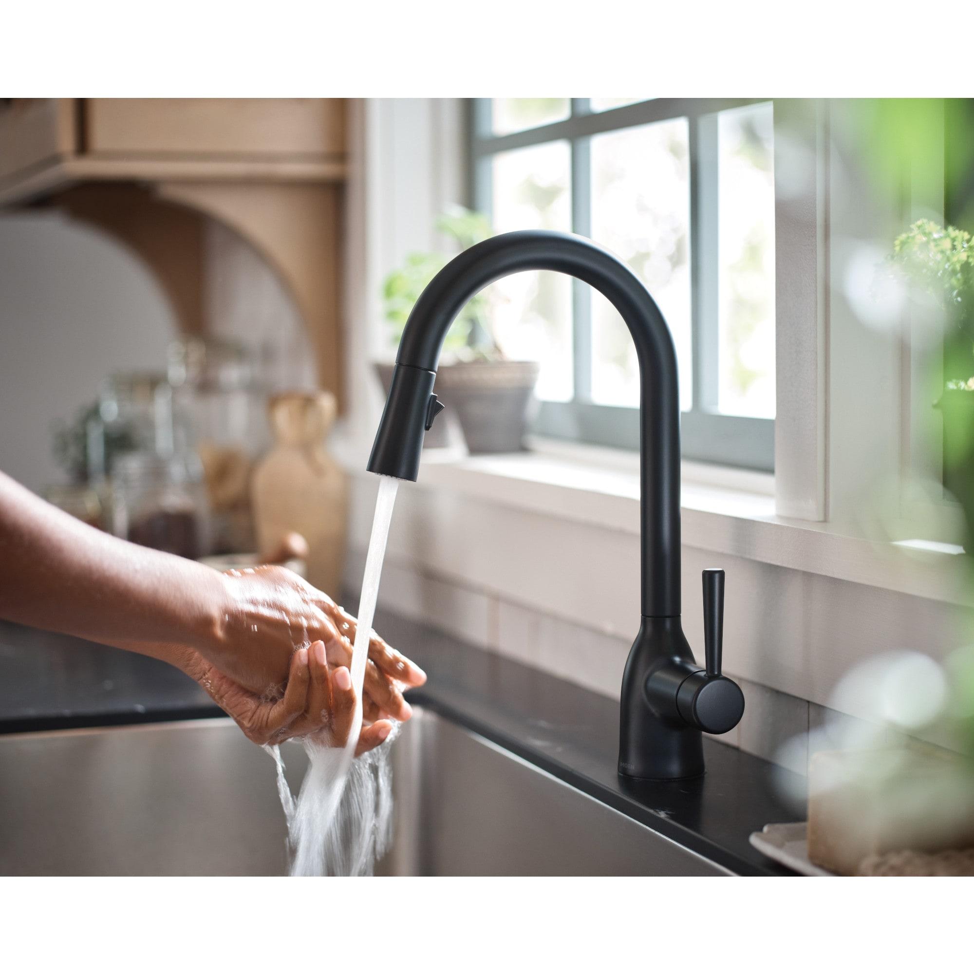 Adler Matte Black Touchless Pull-Down Kitchen Faucet