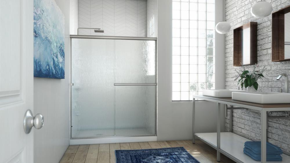 Lese 51" W x 66" H Semi-Frameless Shower Door