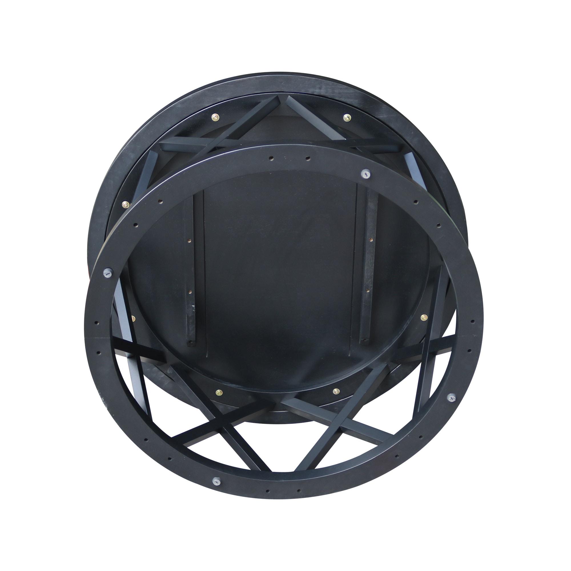 40" Ceylon Round Coffee Table Black - International Concepts: Hardwood Frame, Spot Clean, 18" Height