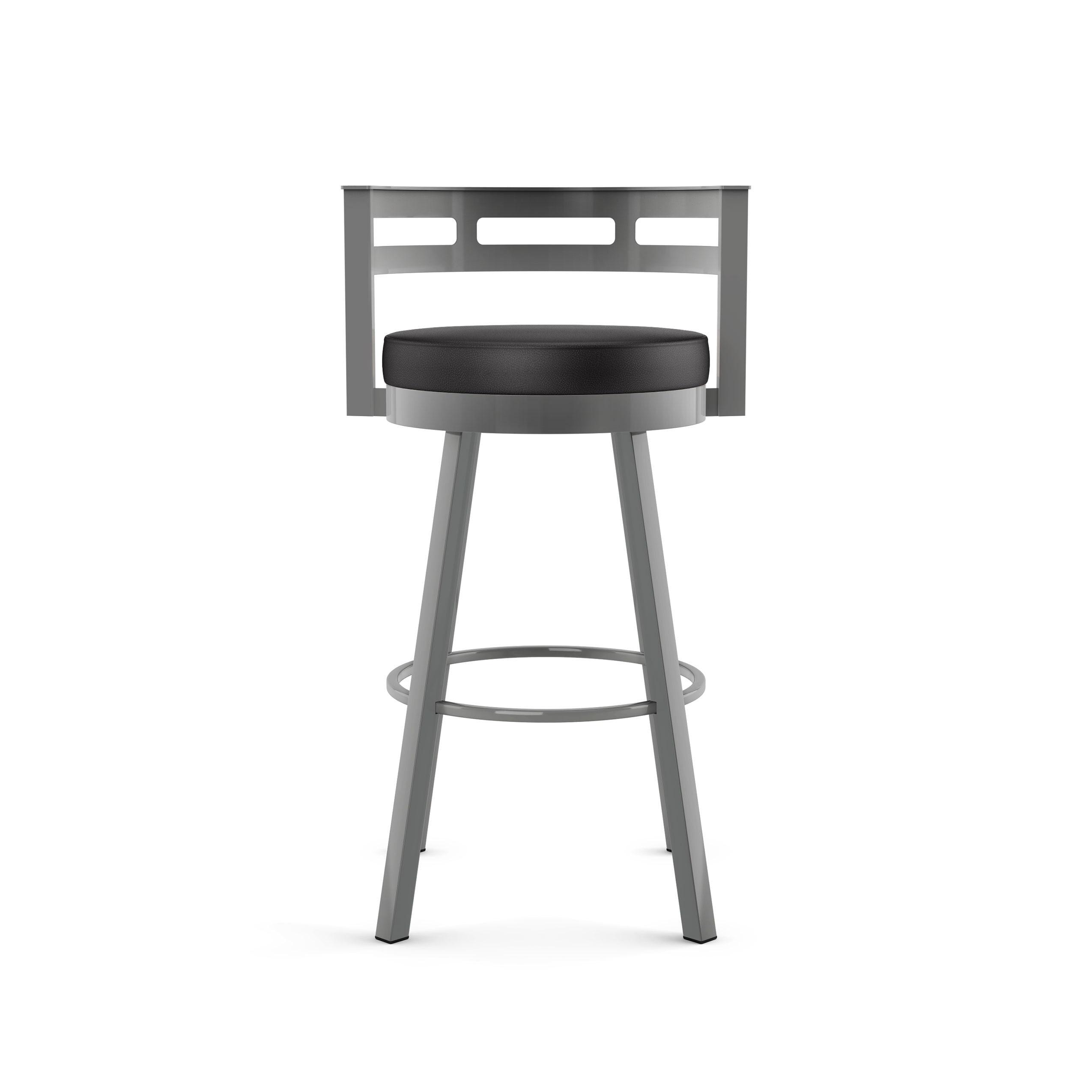 Amisco Render Upholstered Counter Height Barstool: Faux Leather, Steel Frame, Fixed Height