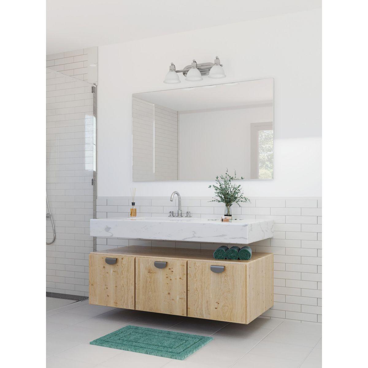 Progress Lighting Madison 3-Light Wall Bracket, Polished Chrome, White Etched Glass