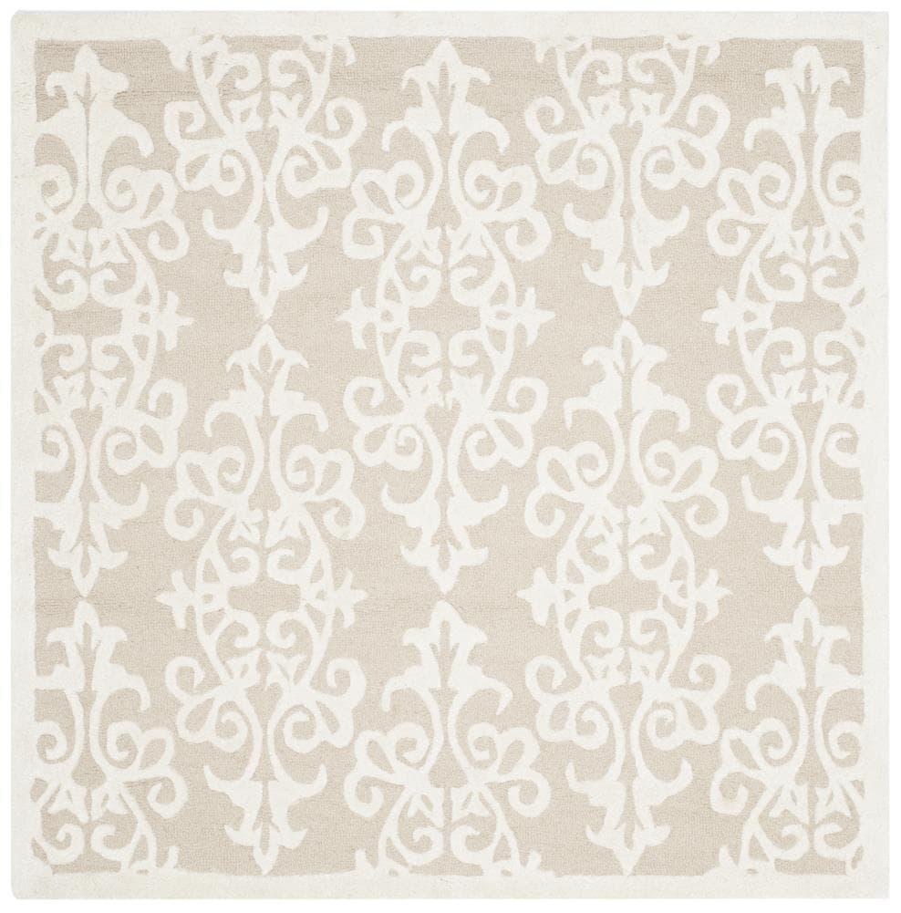 Bella BEL127 Hand Tufted Area Rug - Sand/Ivory - 5'x5' - Safavieh.
