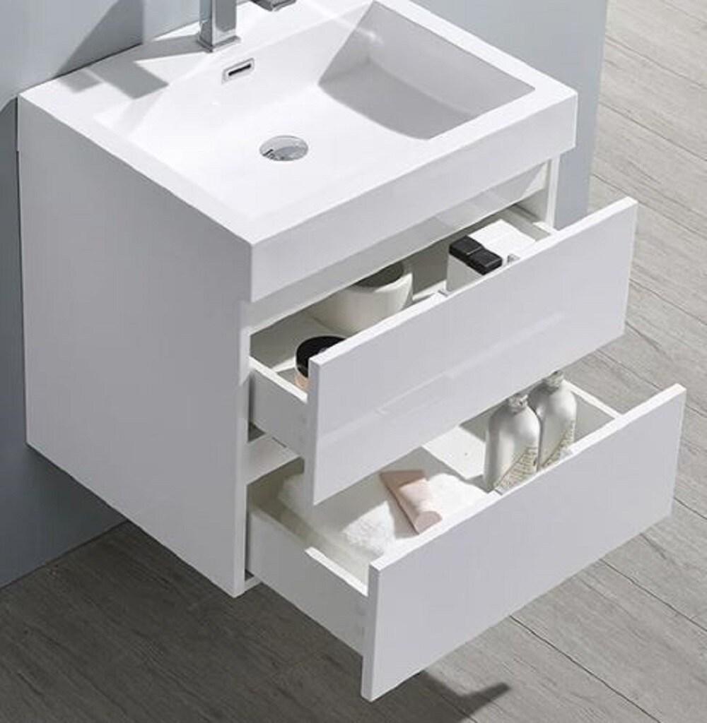 Valencia 24" Wall Mount Single Sink Bathroom Vanity with Top and Sink (Faucet Not Included)
