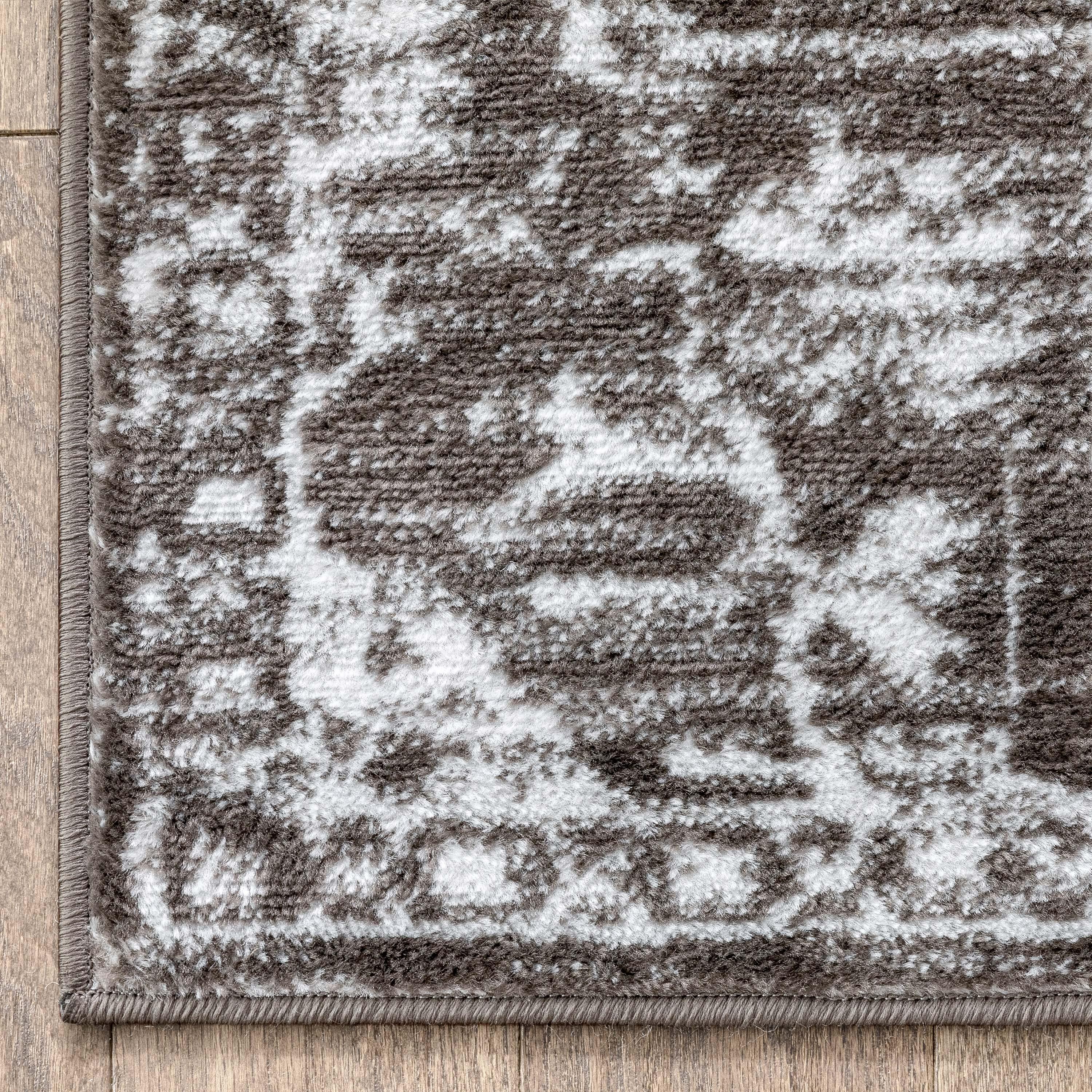 Vintage Bohemian Floral Gray Soft Runner Rug 2'7" x 9'10"