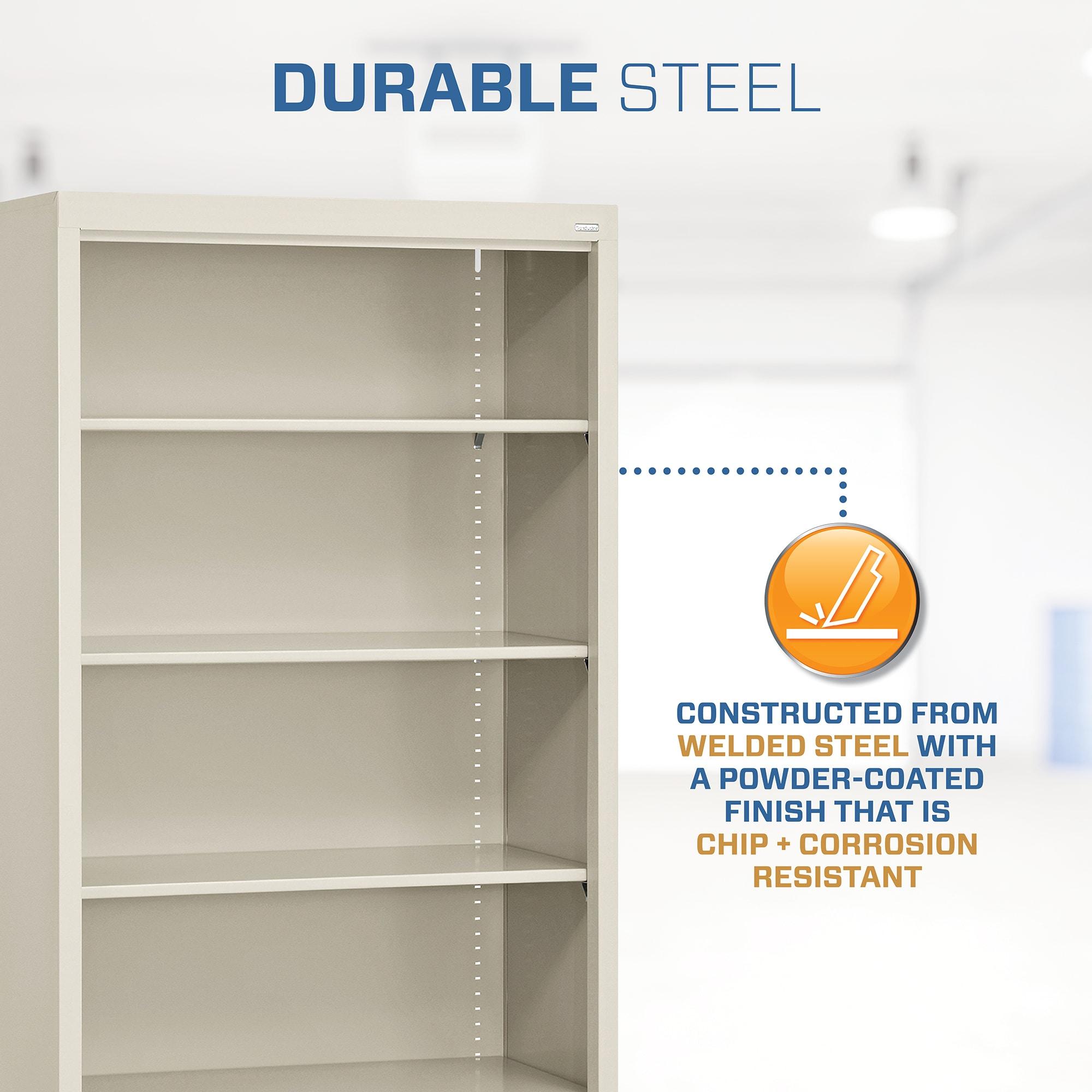 Sandusky Lee 36" W x 18" D x 78" H Steel Mobile Bookcase with 4 Adjustable Shelves by Sandusky