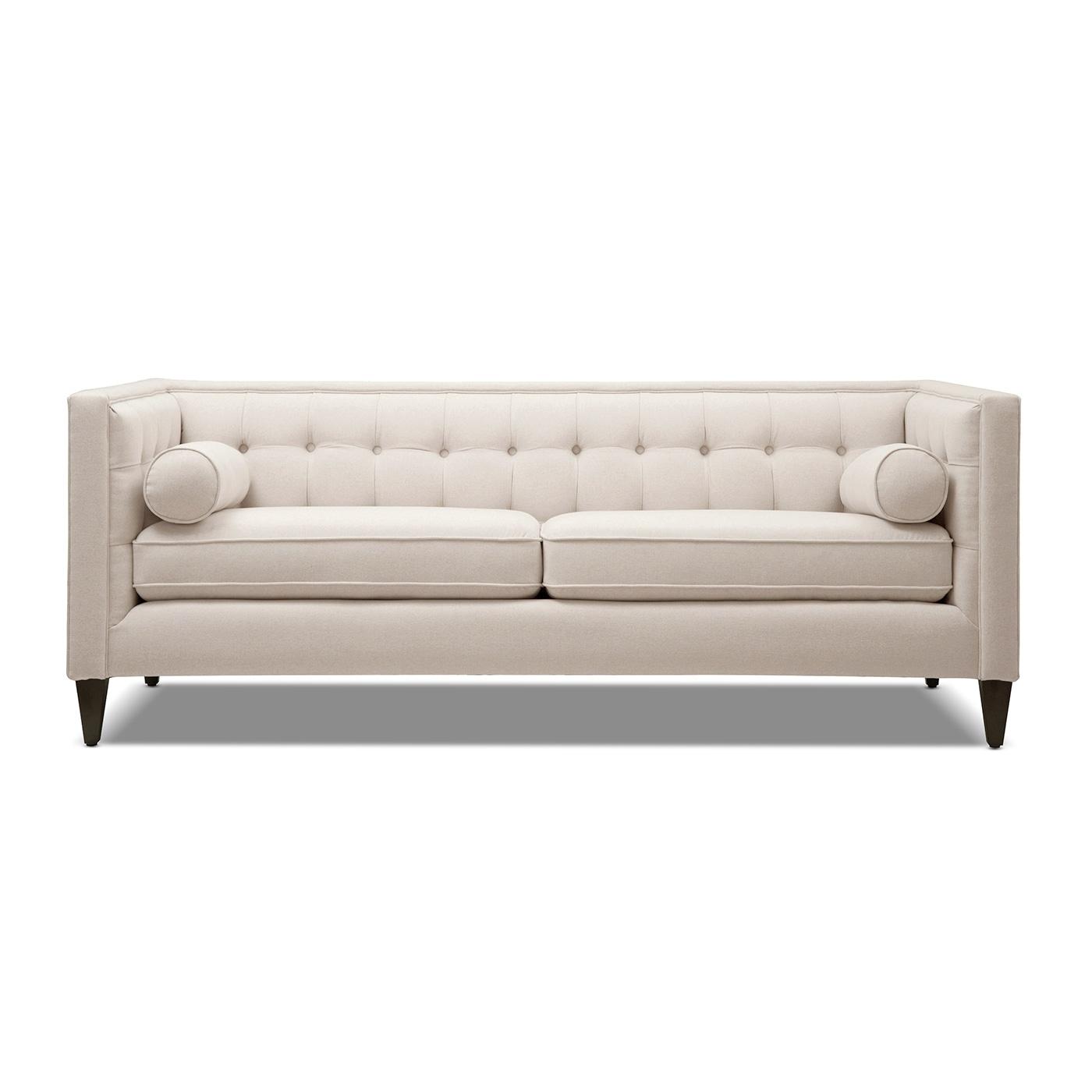 Jack 84" Tufted Tuxedo Sofa Double Cushion Sky Neutral