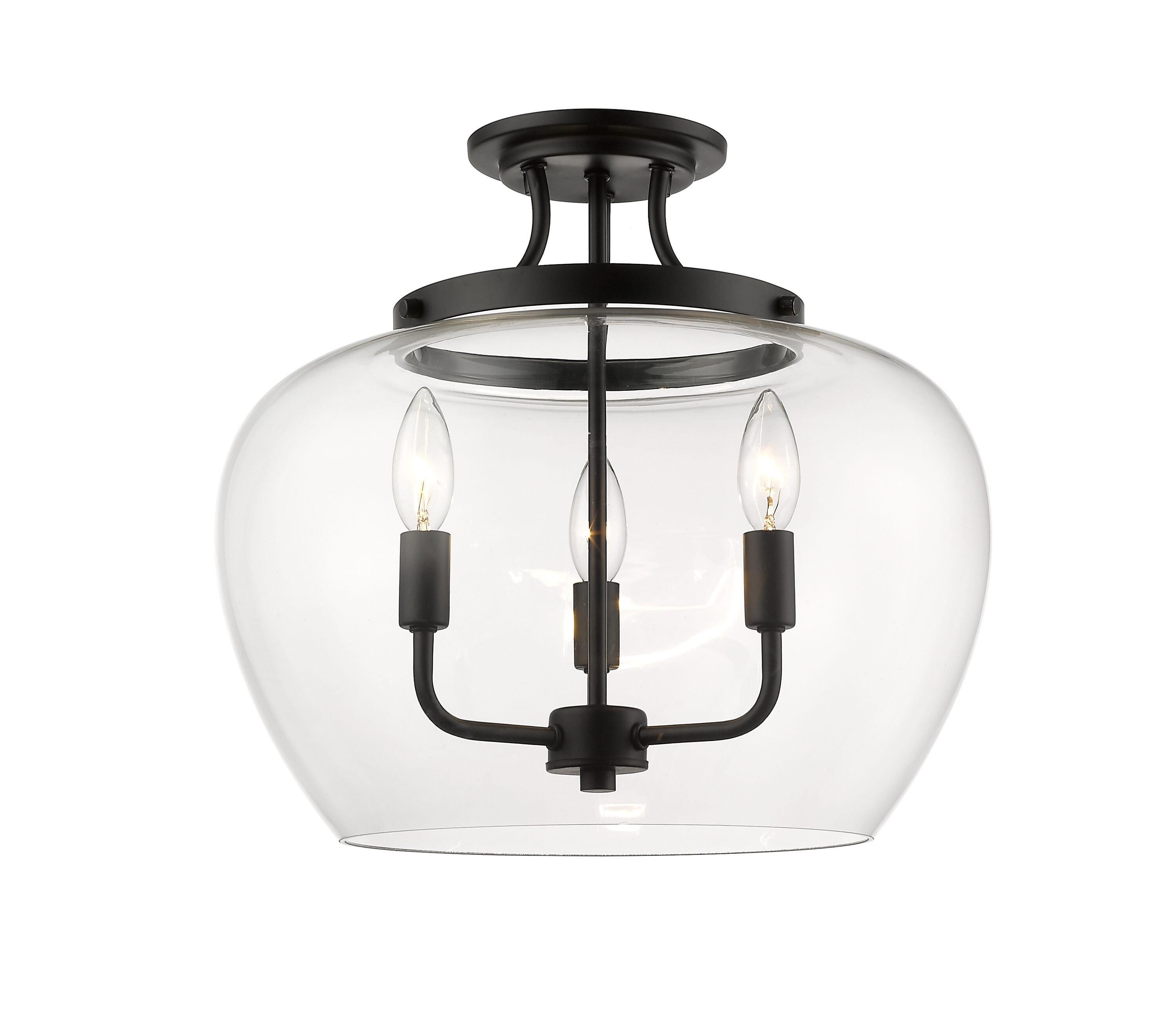 Z-Lite Joliet 3 - Light Semi-Flush Mount in  Matte Black