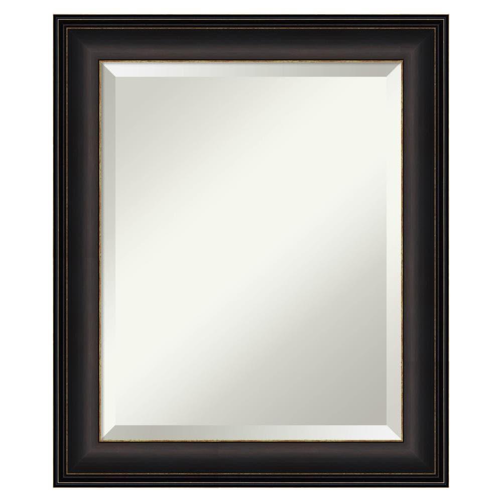 Amanti Art 20" x 24" Trio Oil Rubbed Framed Bathroom Vanity Wall Mirror Bronze: Modern Rectangle Beveled, Wall Mount, Polystyrene Frame