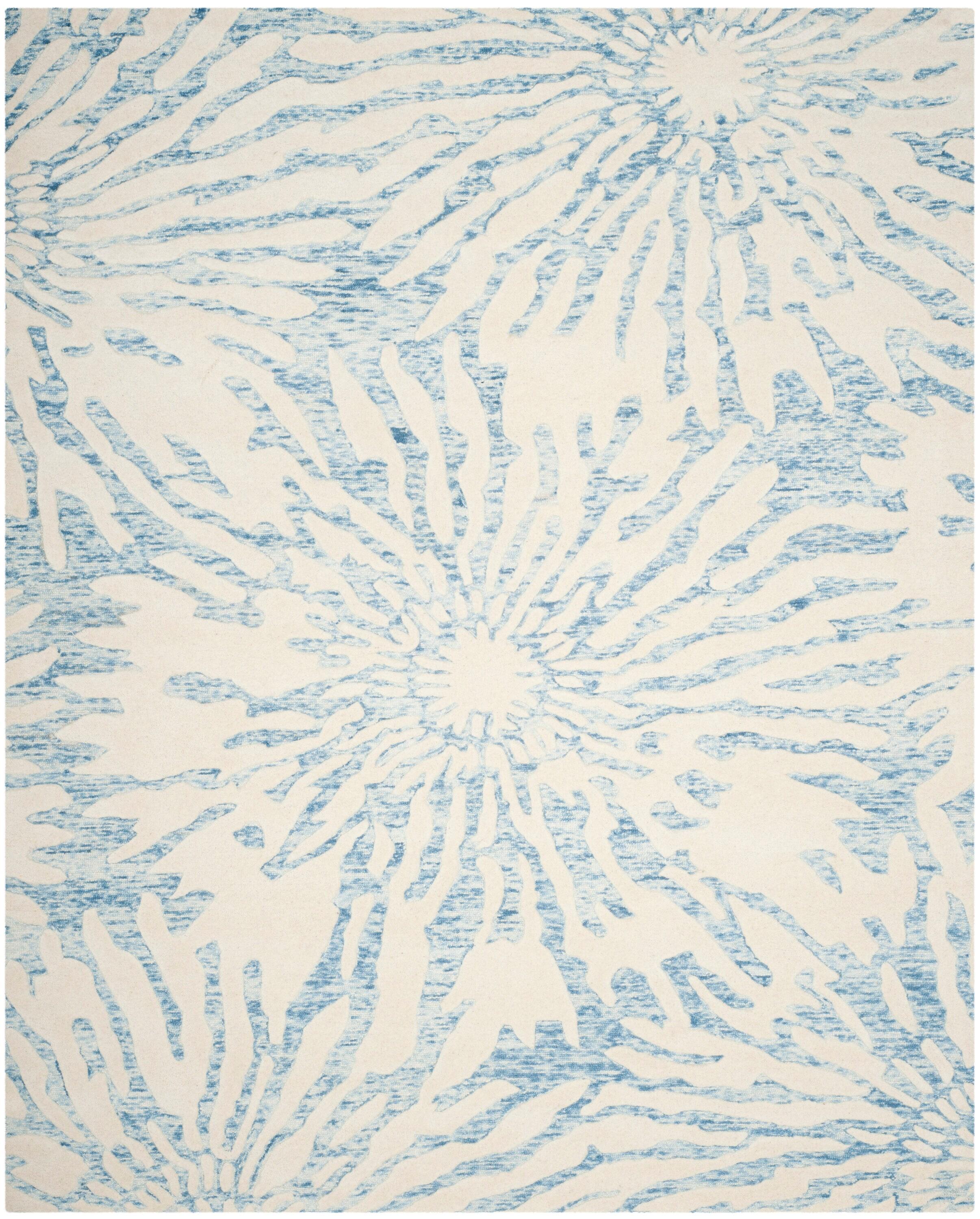 Bella BEL129 Hand Tufted Area Rug - Dark Blue/Ivory - 8'x10' - Safavieh.
