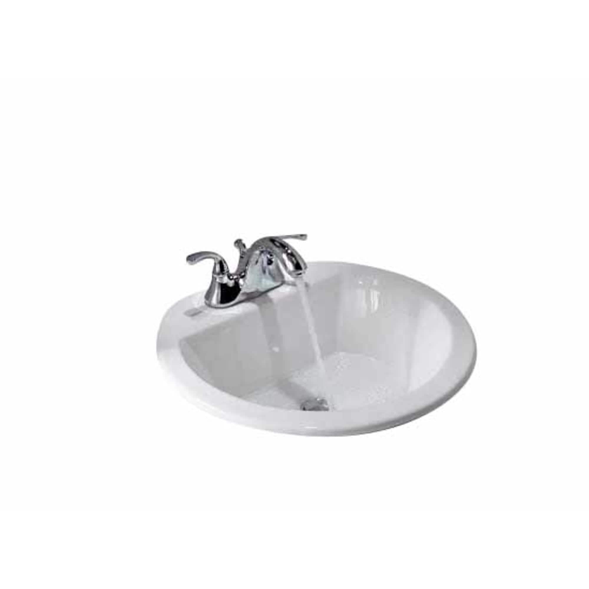 Bryant Ceramic Circular Drop-In Bathroom Sink with Overflow