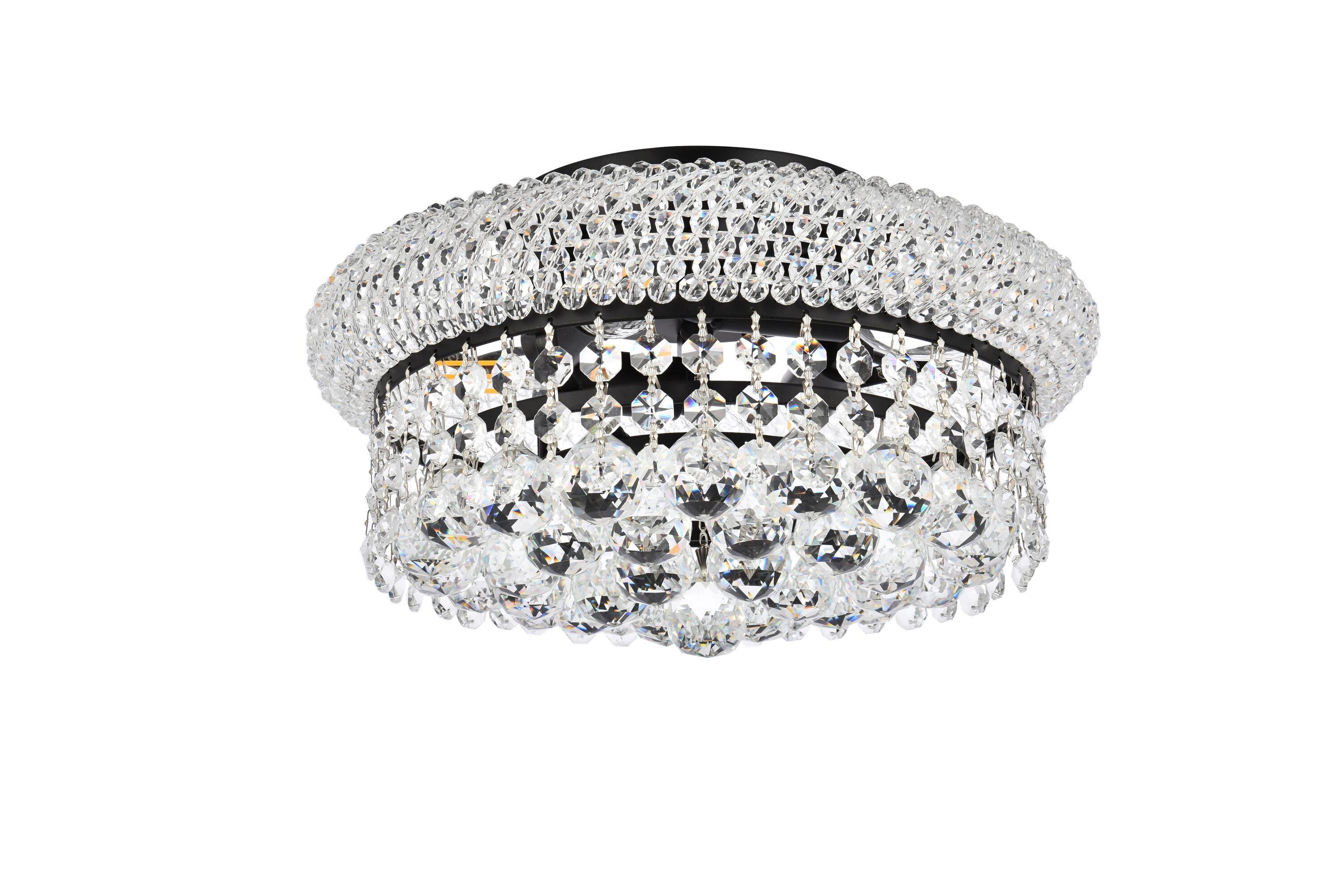 Elegant Lighting Primo 12 inch black flush mount