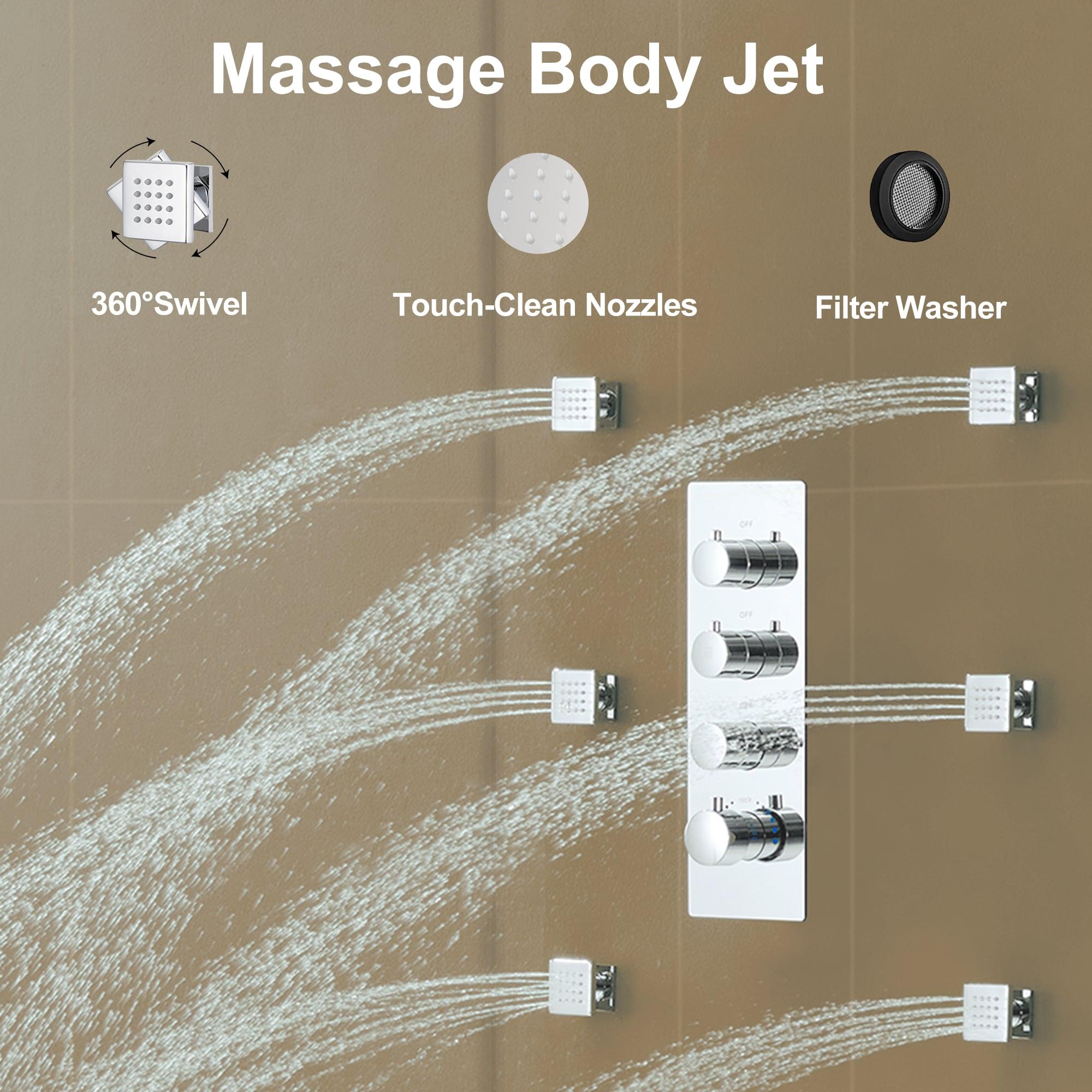 Revitalize 12 Inch Luxury Thermostatic Complete Shower System with Rough-in Valve