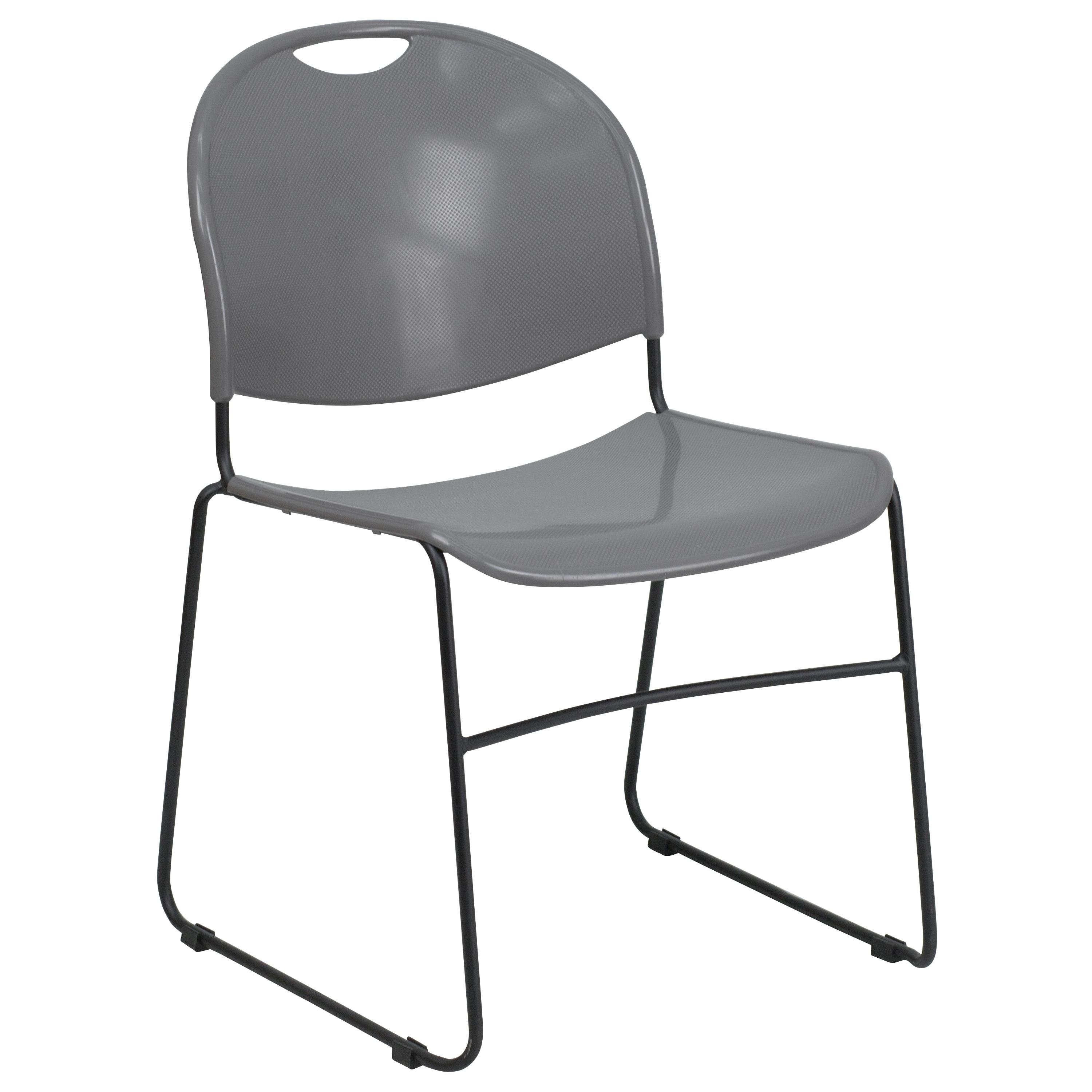 Flash Furniture Gaea 880 lb. Capacity Ultra-Compact Stack Chair with Metal Frame
