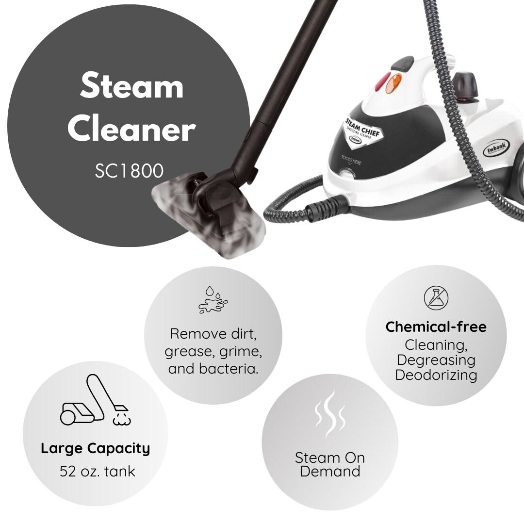 Steam Chief 1800 Watt Steam Cleaner and Portable Sanitizer with Attachments