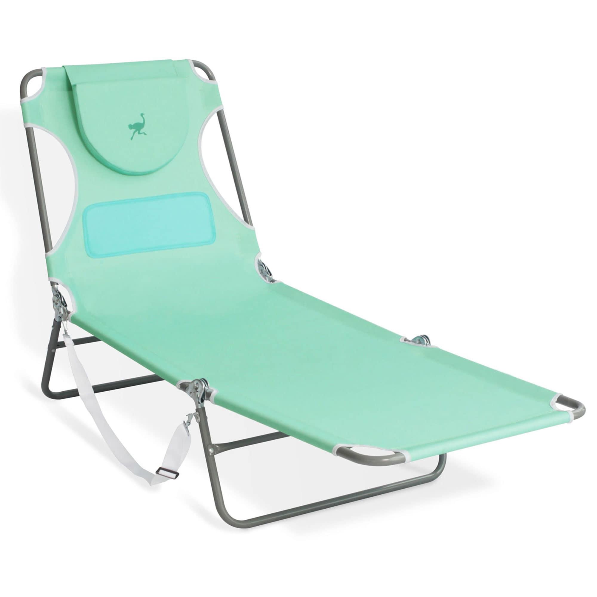 Ostrich Chaise Lounge Chair with Deluxe Padded 3N1 Reclining Chair, Teal