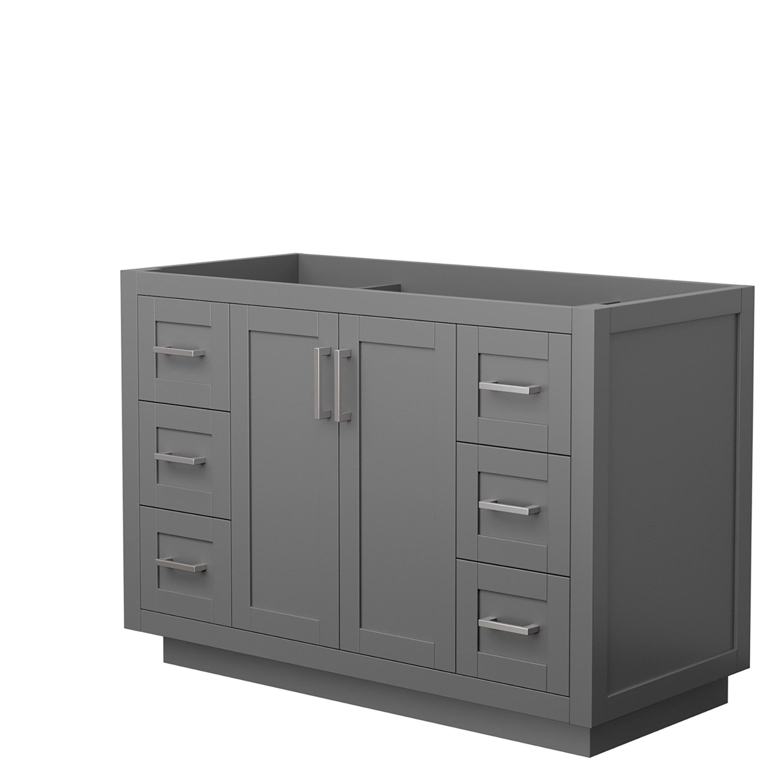 Miranda 48-Inch Dark Gray Freestanding Bathroom Vanity with Brushed Nickel Trim