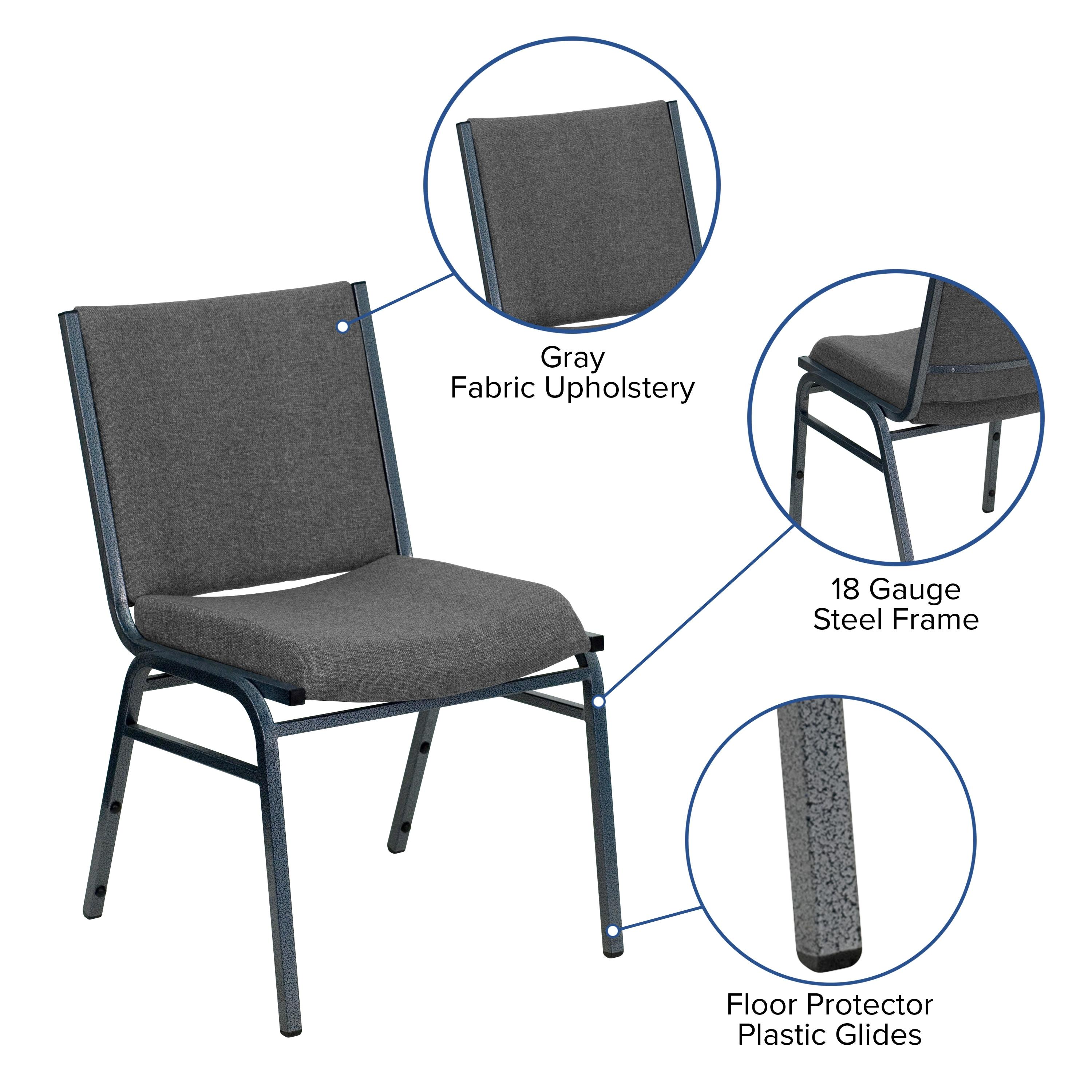 Flash Furniture HERCULES Series Heavy Duty Gray Fabric Stack Chair