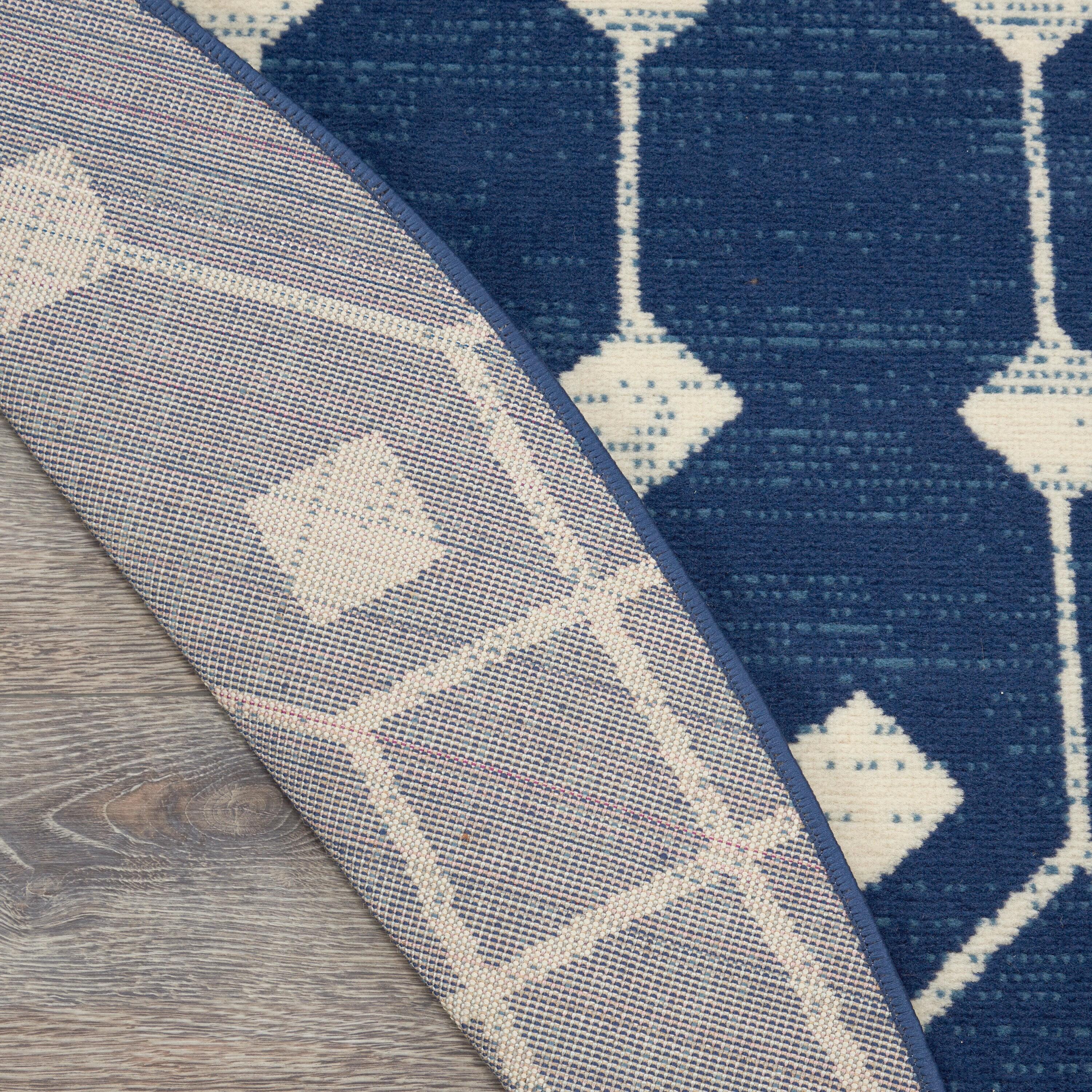 Nourison Grafix GRF37 Indoor Area Rug Navy 5'3" x ROUND