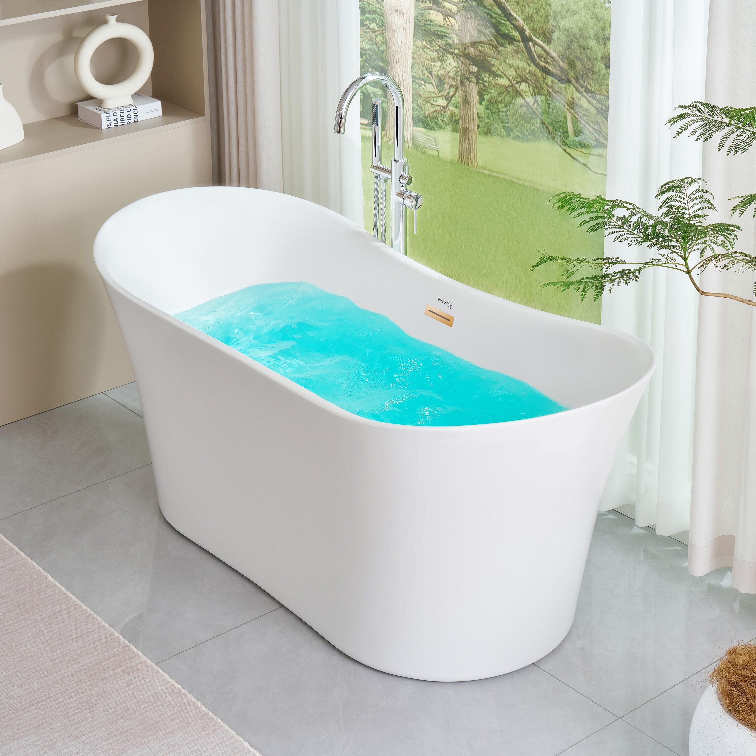 67" x 32" Freestanding Soaking Acrylic Bathtub