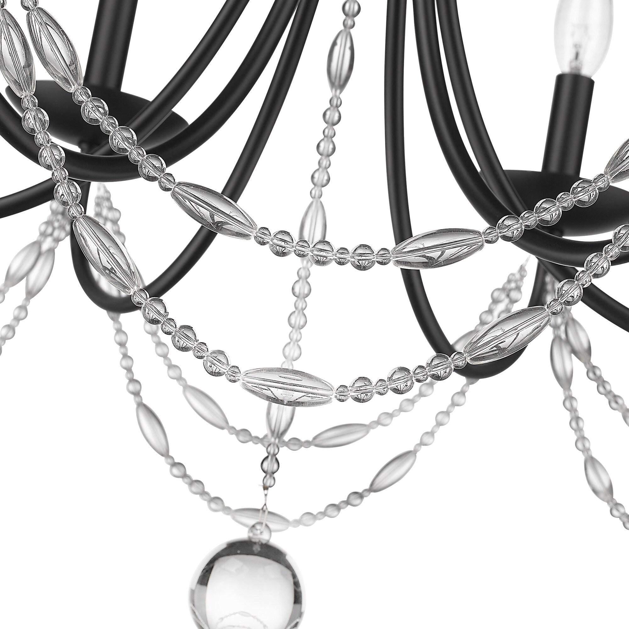 Golden Lighting Mirabella 6-Light Chandelier in Matte Black