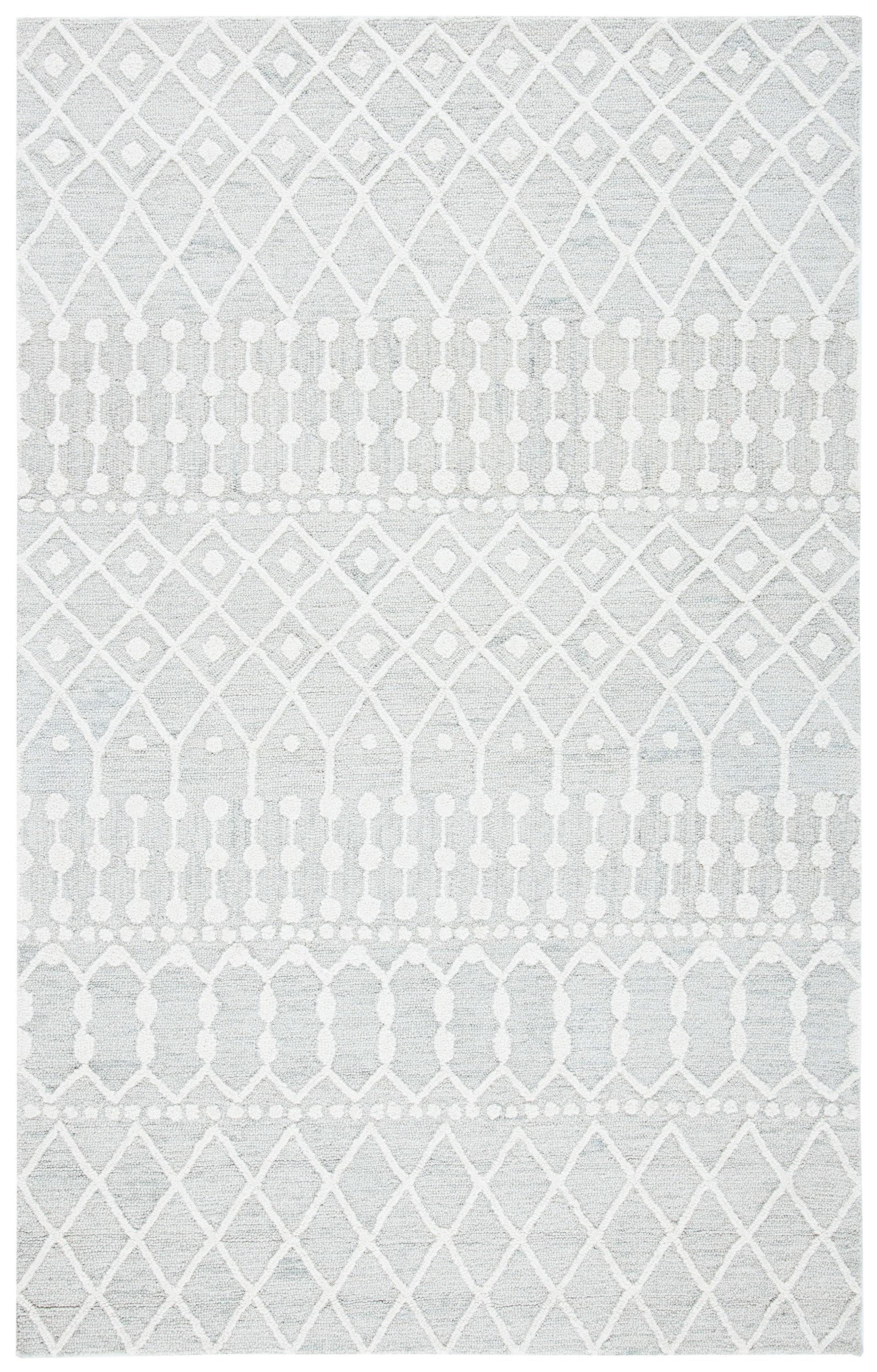 Blossom BLM115 Hand Tufted Area Rug - Silver/Ivory - 6'x9' - Safavieh.