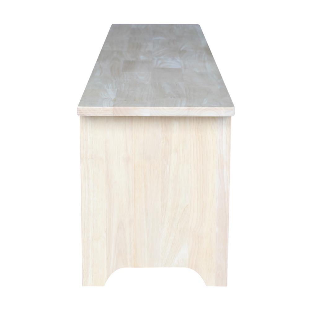 60" Brookstone Bench - International Concepts: Solid Wood, Unfinished, Parawood, Seats 2