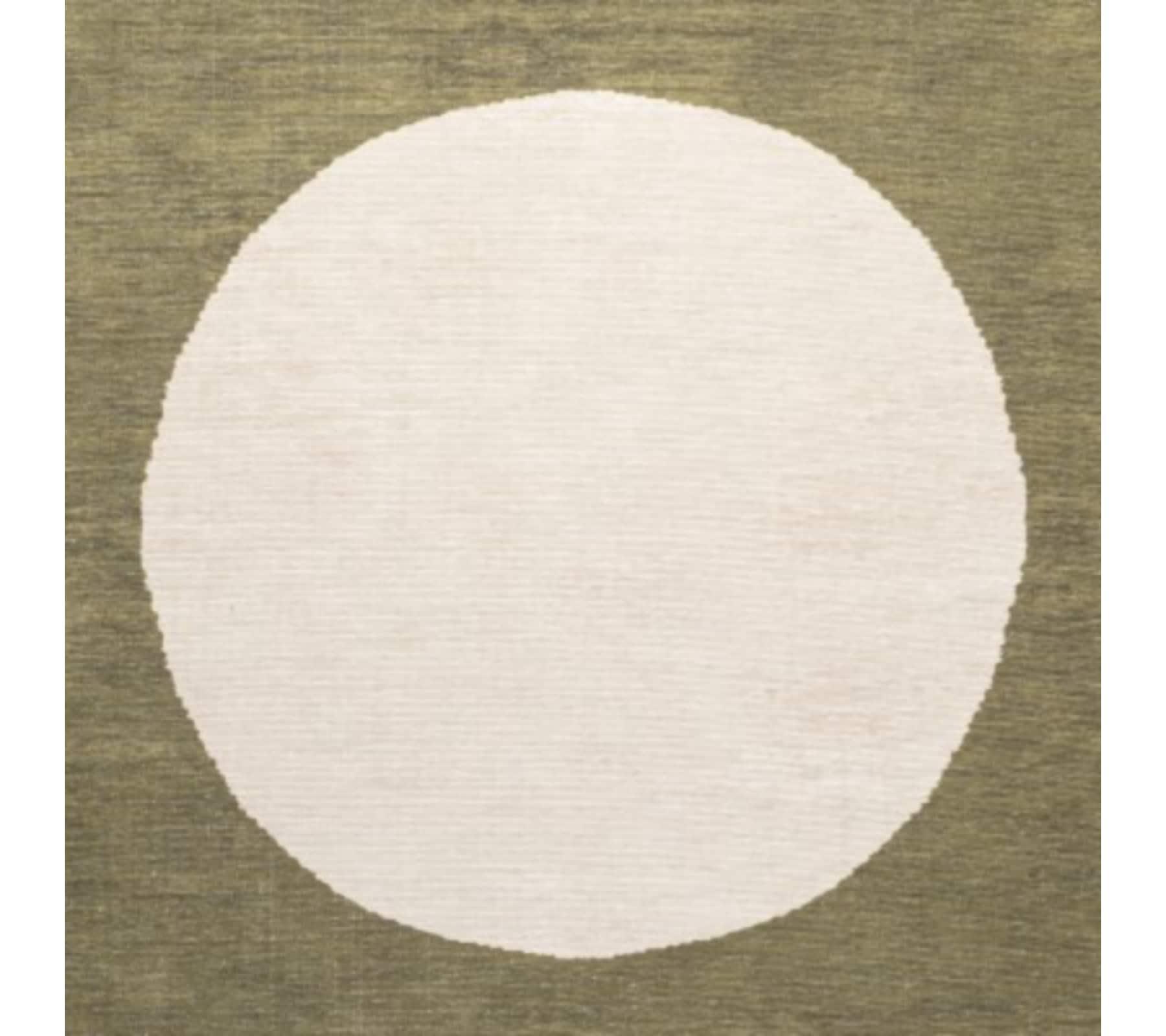 8' x 10' Cirkel Minimalist Geometric Dot Machine-Washable Area Rug, Olive/Cream - JONATHAN Y