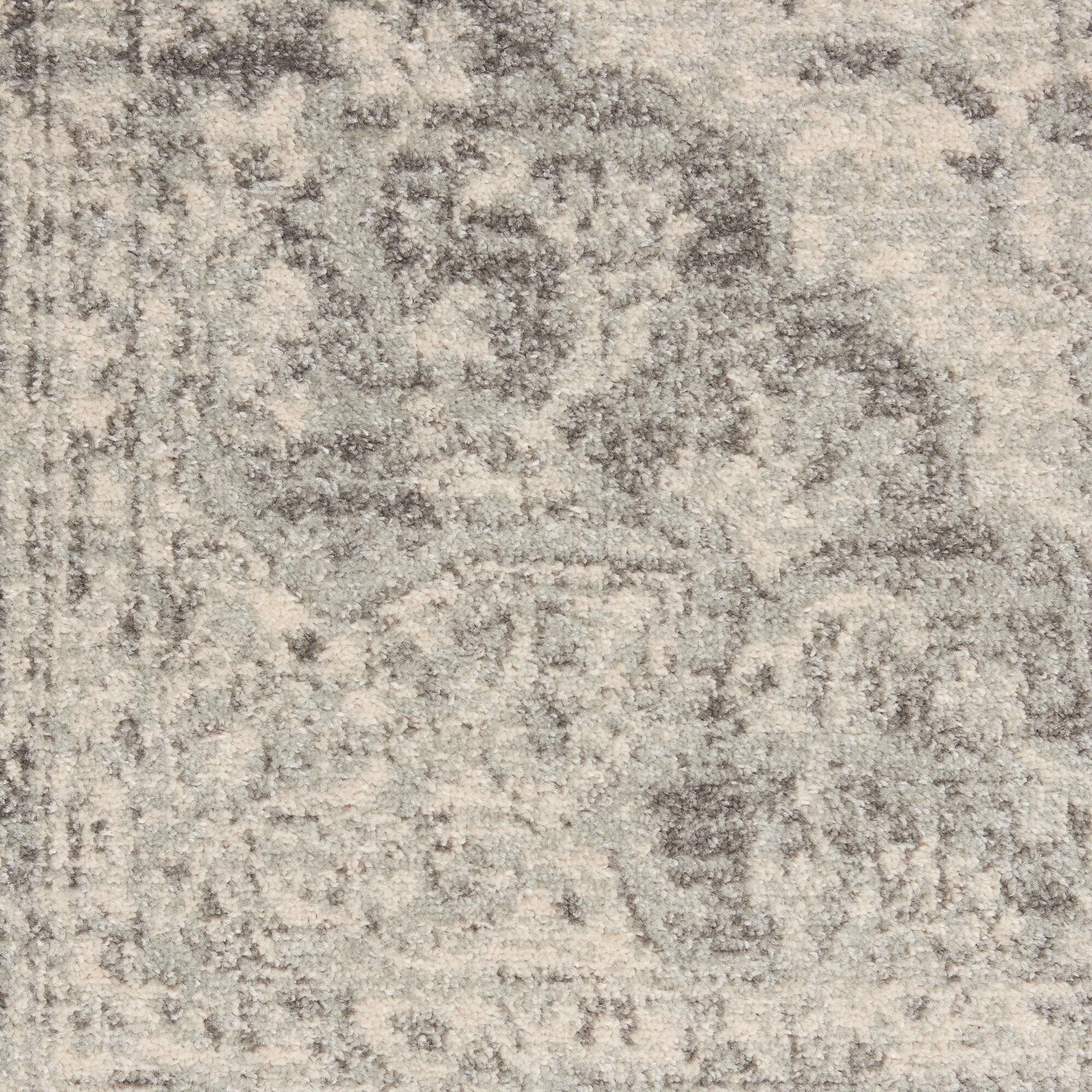 Nourison Tranquil Vintage Persian Center Medallion Area Rug Ivory Grey 5'3" x 7'3"
