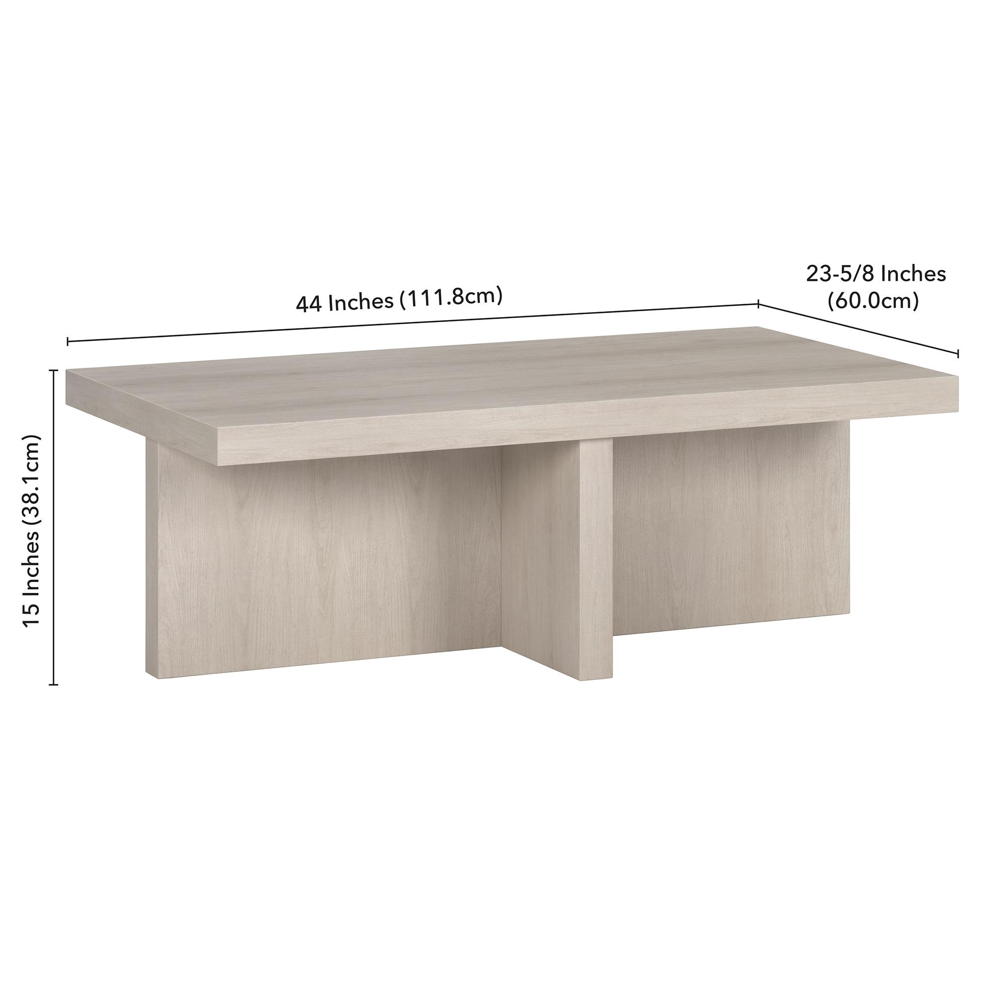 Evelyn&Zoe Contemporary High-Quality Rectangular Medium Density Fiberboard Coffee Table, Alder White