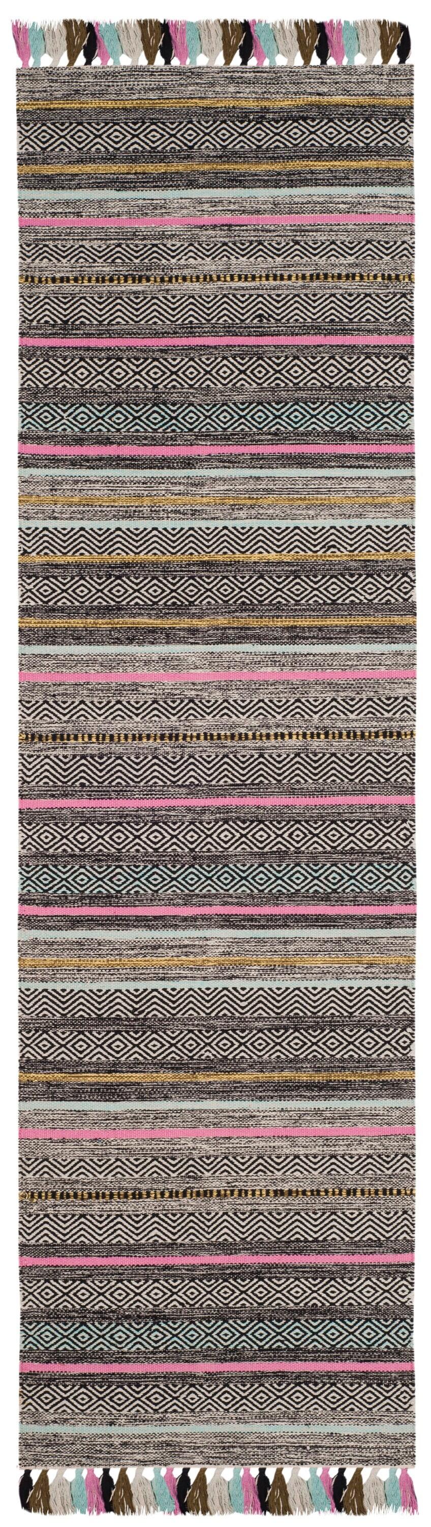 Montauk MTK901 Hand Woven Indoor Runner Rug - Black/Multi - 2'3"x8' - Safavieh.