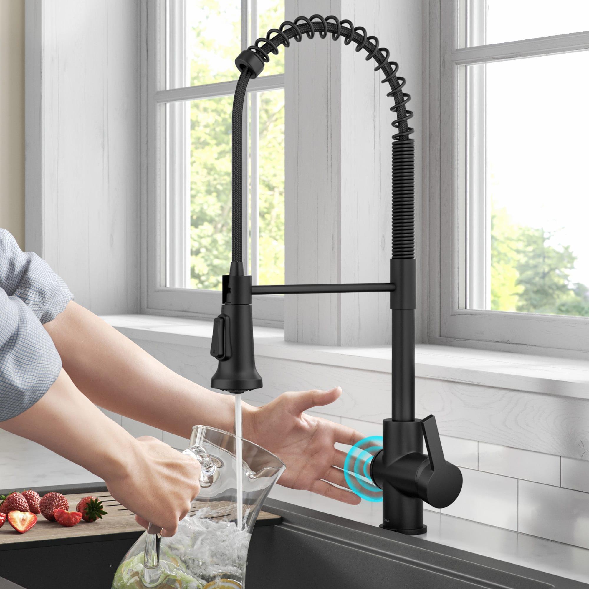KRAUS Britt Touchless Sensor Commercial Single Handle Pull Down Kitchen Faucet
