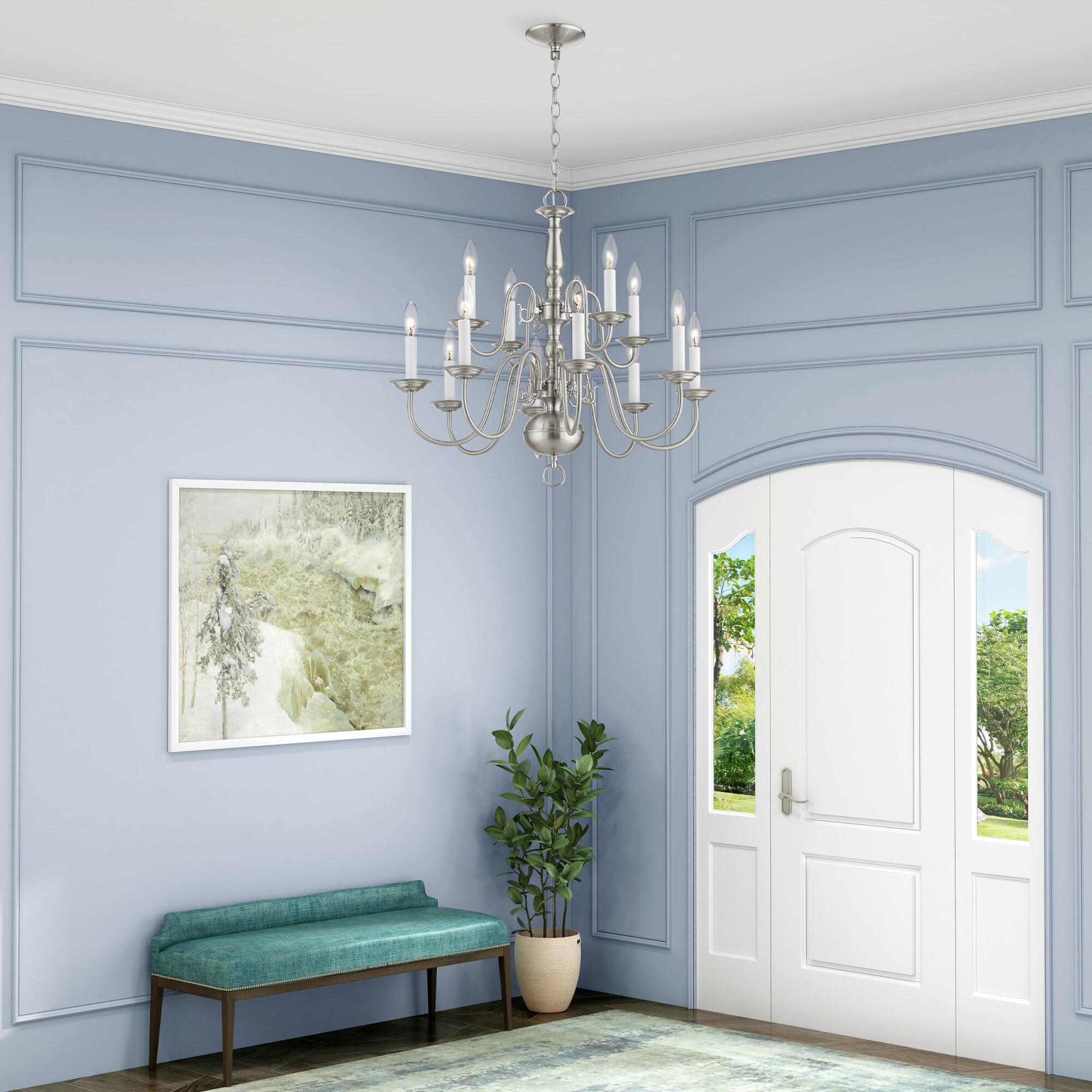 Livex Lighting Williamsburgh 12 - Light Chandelier in  Brushed Nickel