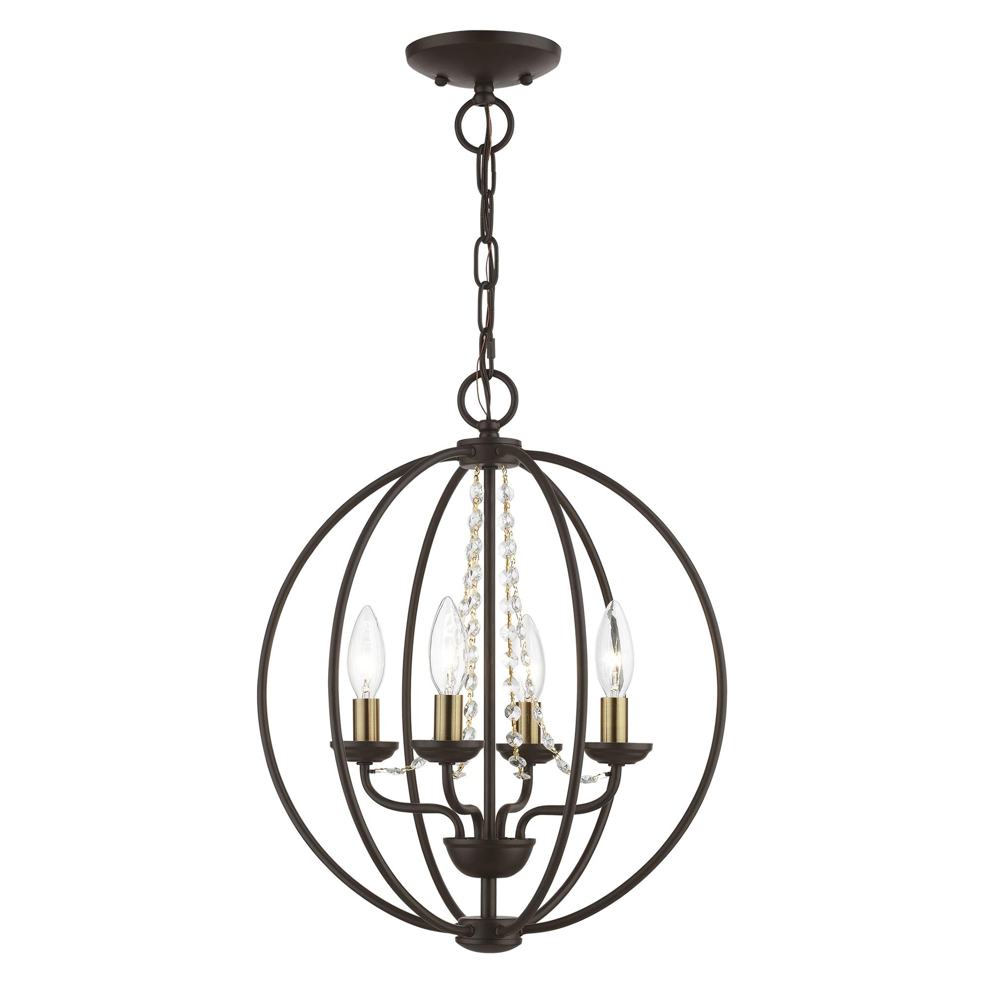 Livex Lighting Arabella 4 - Light Chandelier in  Bronze/Antique Brass