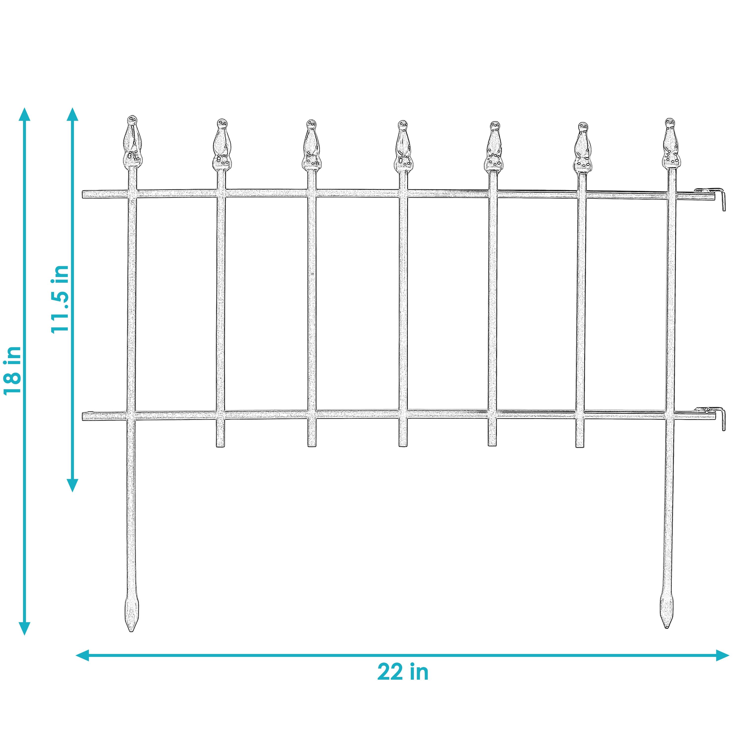 18" x 22" Iron Decorative Garden Fence Panels (Set of 5)