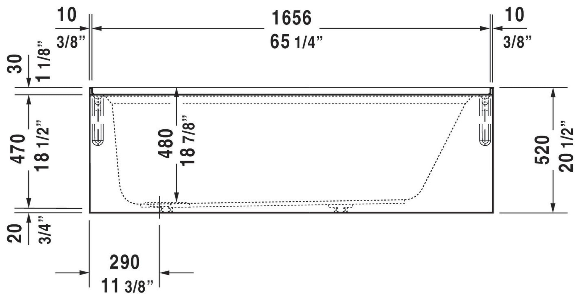 Architec 66" x 32" Alcove Bathtub
