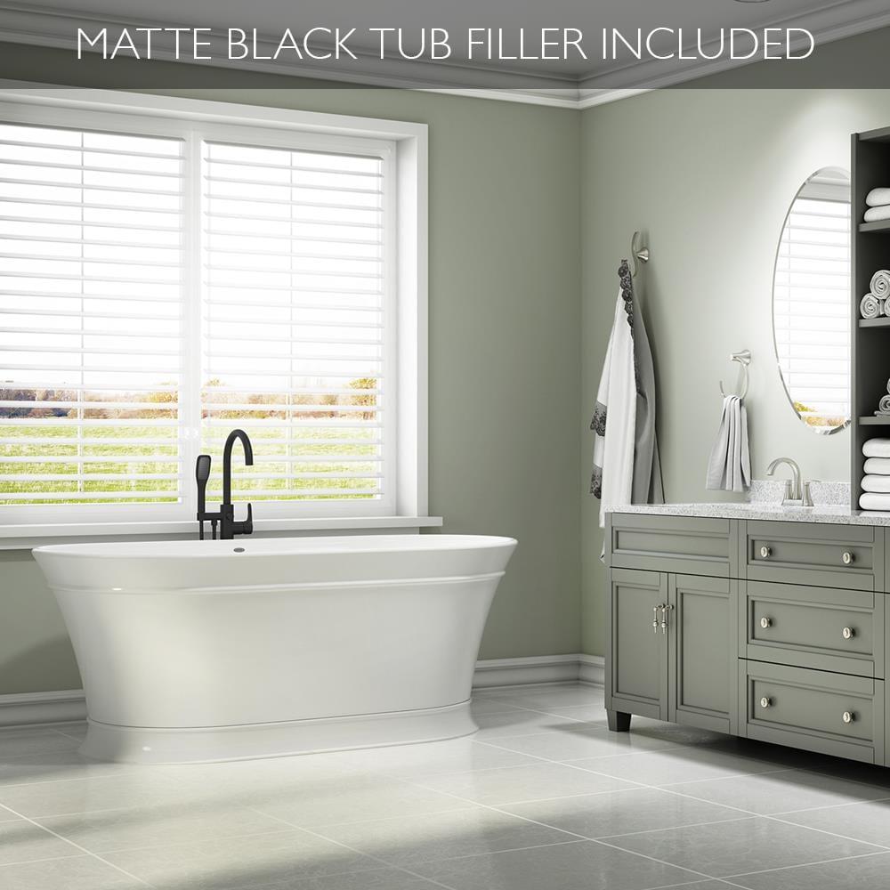 Lyndsay 67" x 32" Freestanding Soaking Acrylic Bathtub with Faucet
