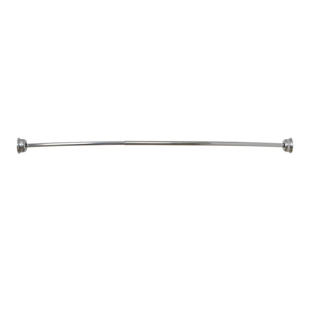 Utopia Alley Utopia Alley Rustproof Fixed Mount Single Curved Shower Rod, Aluminum, adjustable from 45" to 72" Wide