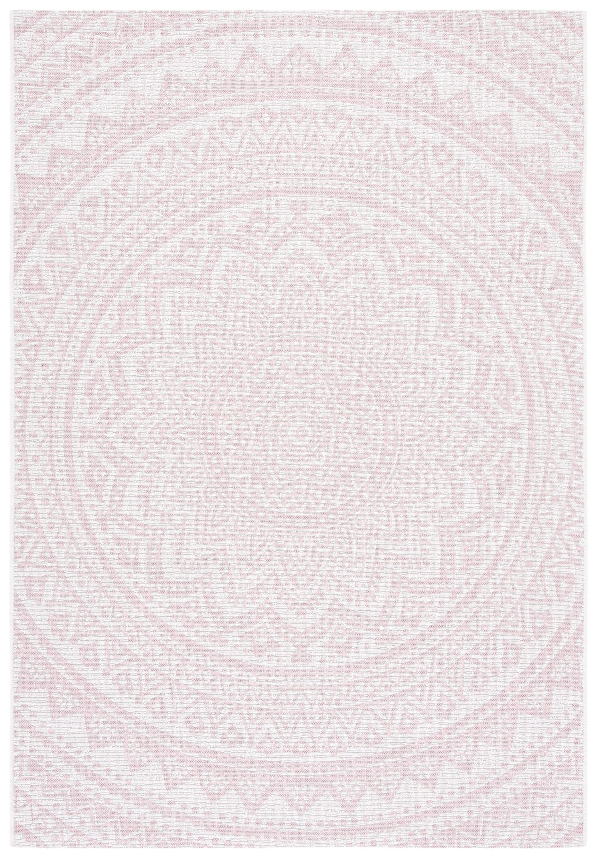 Courtyard CY8734 Power Loomed Indoor and Outdoor Accent Rug - Ivory/Soft Pink - 2'x3'7" - Safavieh