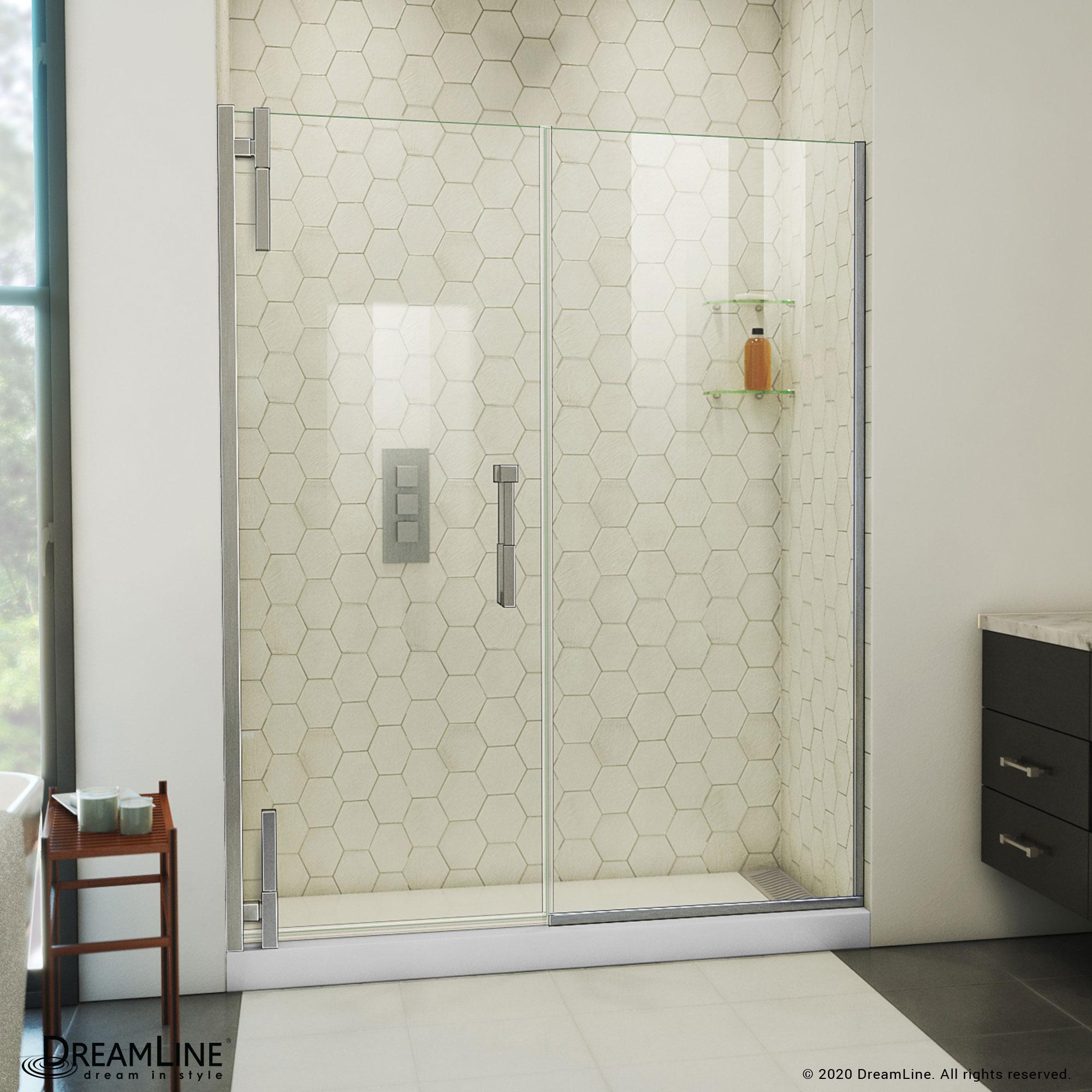 DreamLine Ascend 56-57 in. W x 72 in. H Frameless Pivot Shower Door