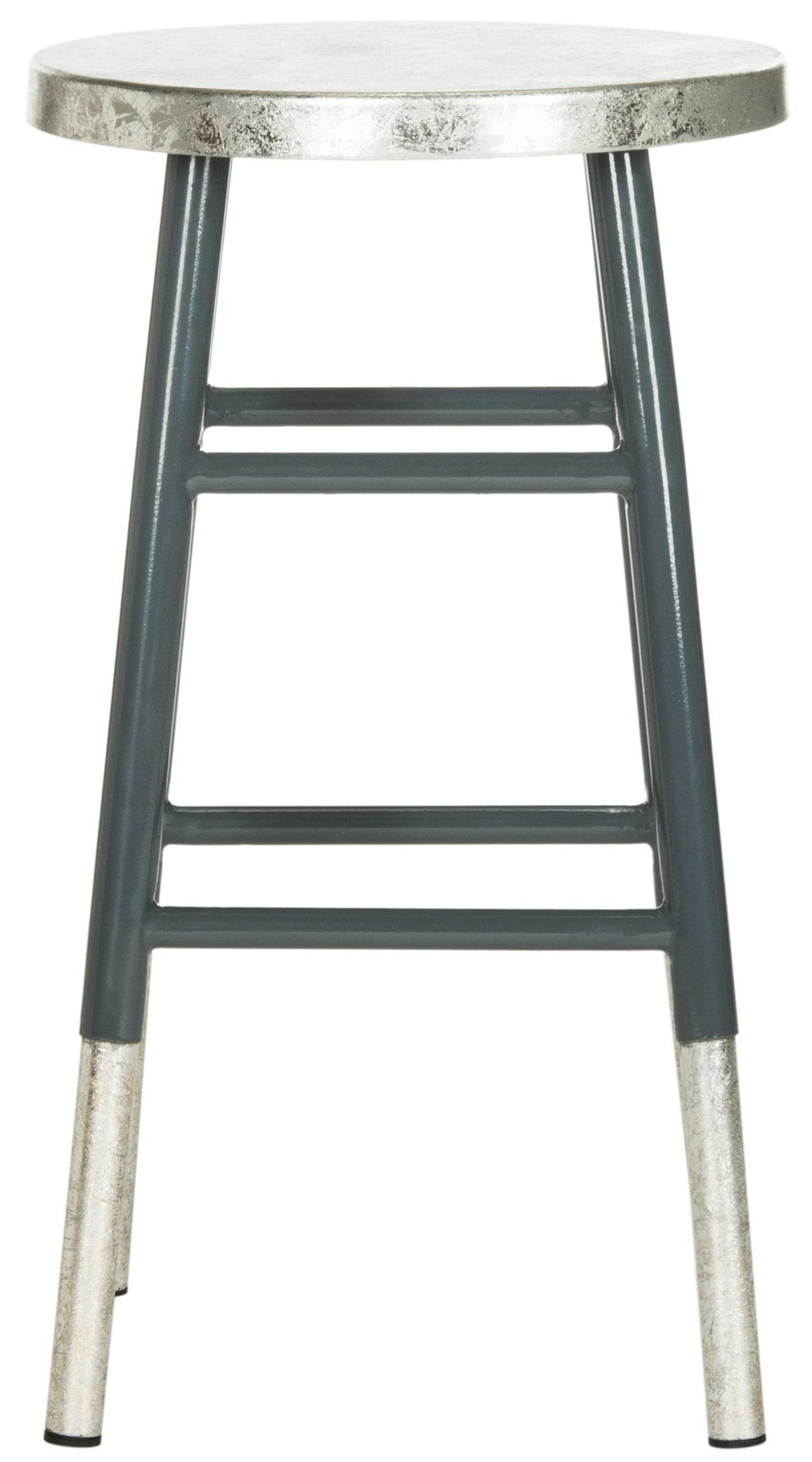 Kenzie Silver Dipped Counter Stool - FOX3211 - Grey/Silver - Safavieh Couture