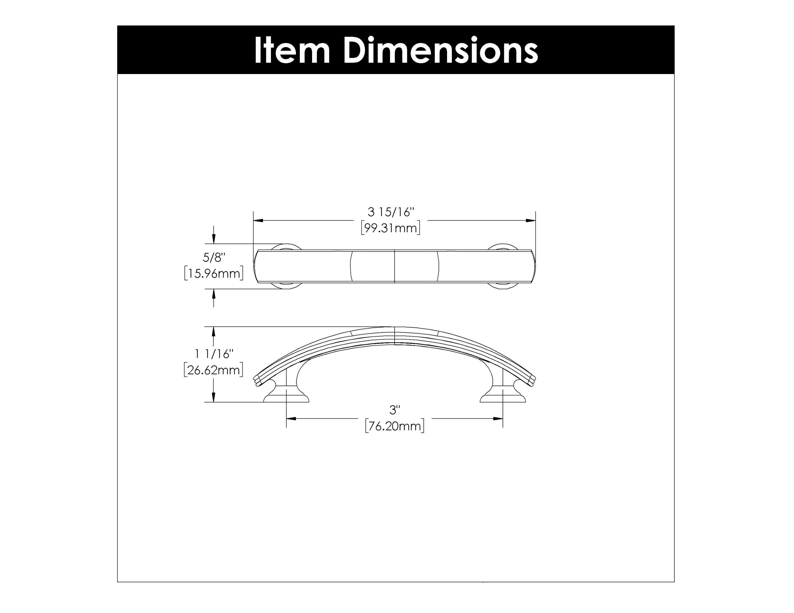 American Diner Kitchen Cabinet Handles, Solid Core Drawer Pulls for Cabinet Doors, 3"