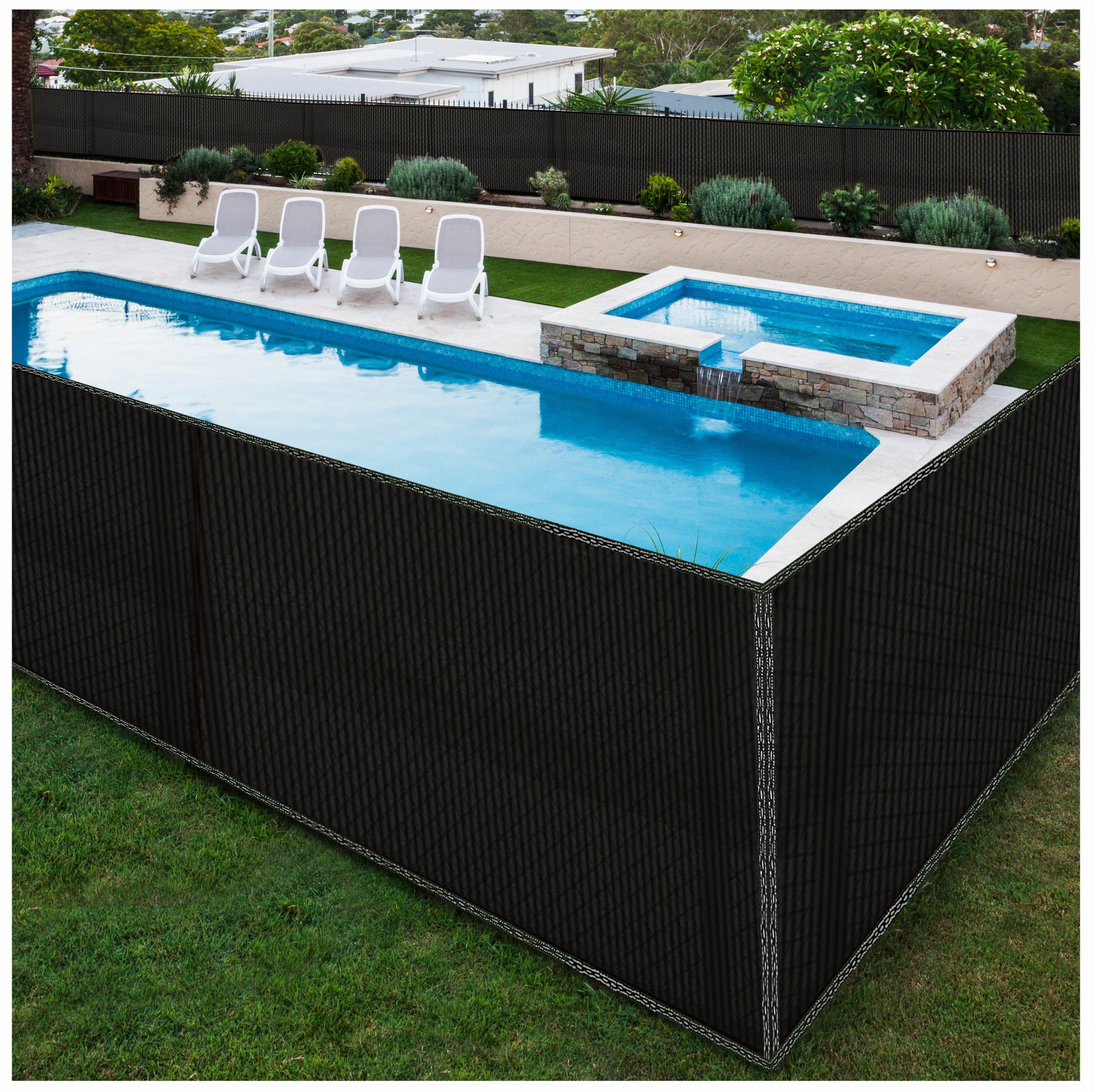 Boen - Backyard Privacy Screen Fence Covering 4' x 50' - Black - Instant Outdoor Privacy Fence Screen for Any Metal, Chain Link, Wood Panels or Plastic Fencing - Shade & Block Wind Privacy Wall