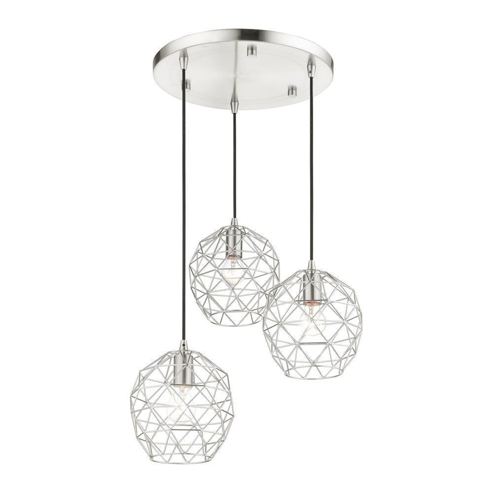 Livex Lighting Geometrix 3 - Light Pendant in  Brushed Nickel