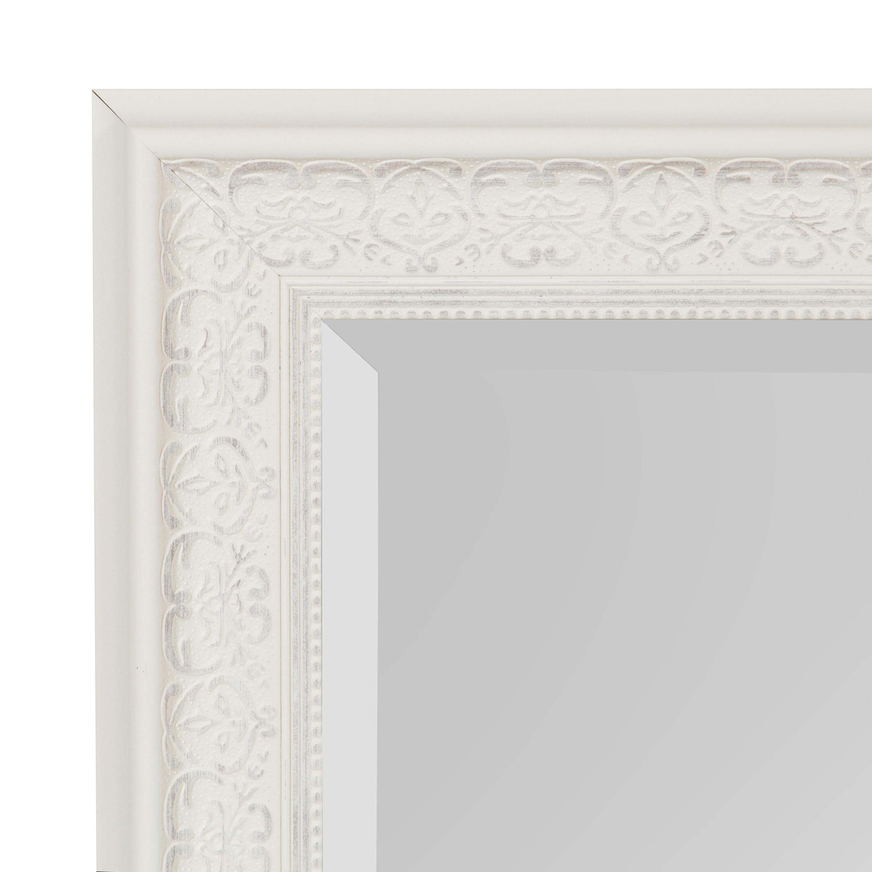 Kate and Laurel - Alysia Decorative Frame Rectangle Wall Mirror, 22.5 x 28.5 White