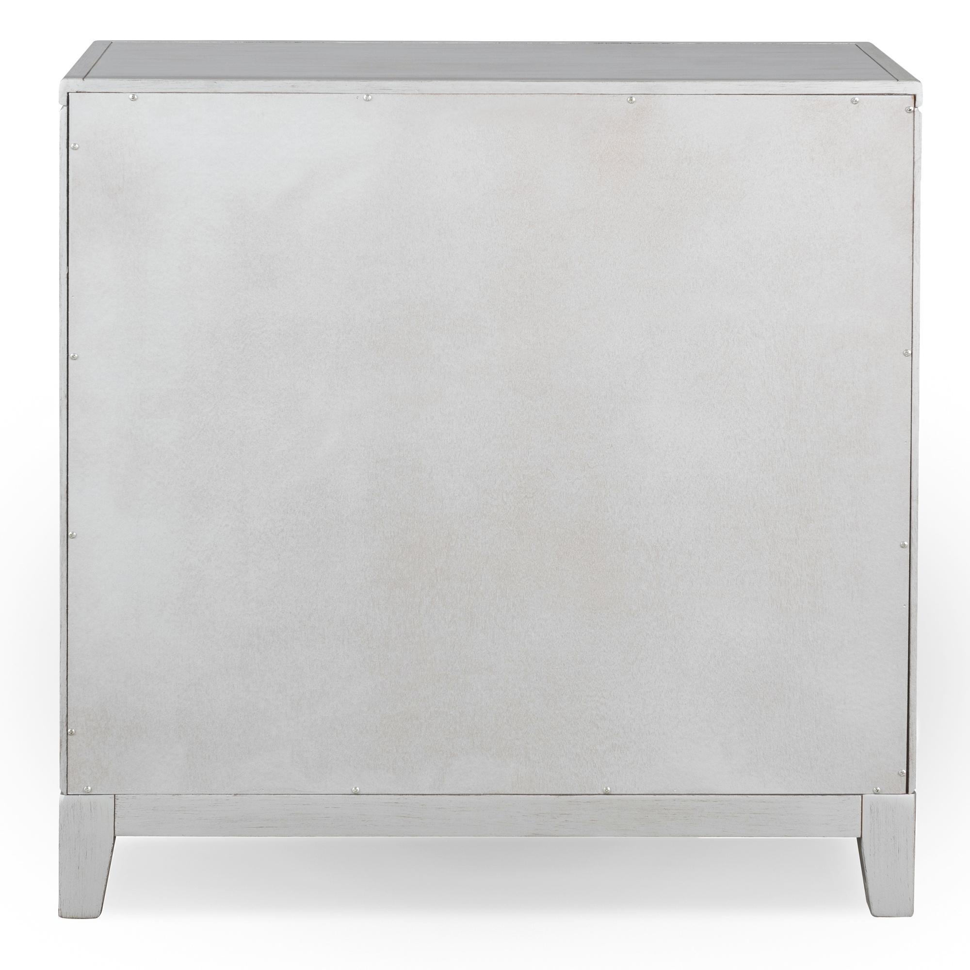 Leick Diamond Mirrored Wood Console Table in Silver Leaf